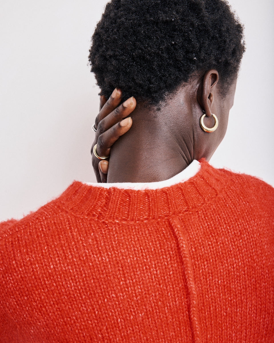 Pull Femme en Laine & Alpaga Rouge Mage - Image alternative