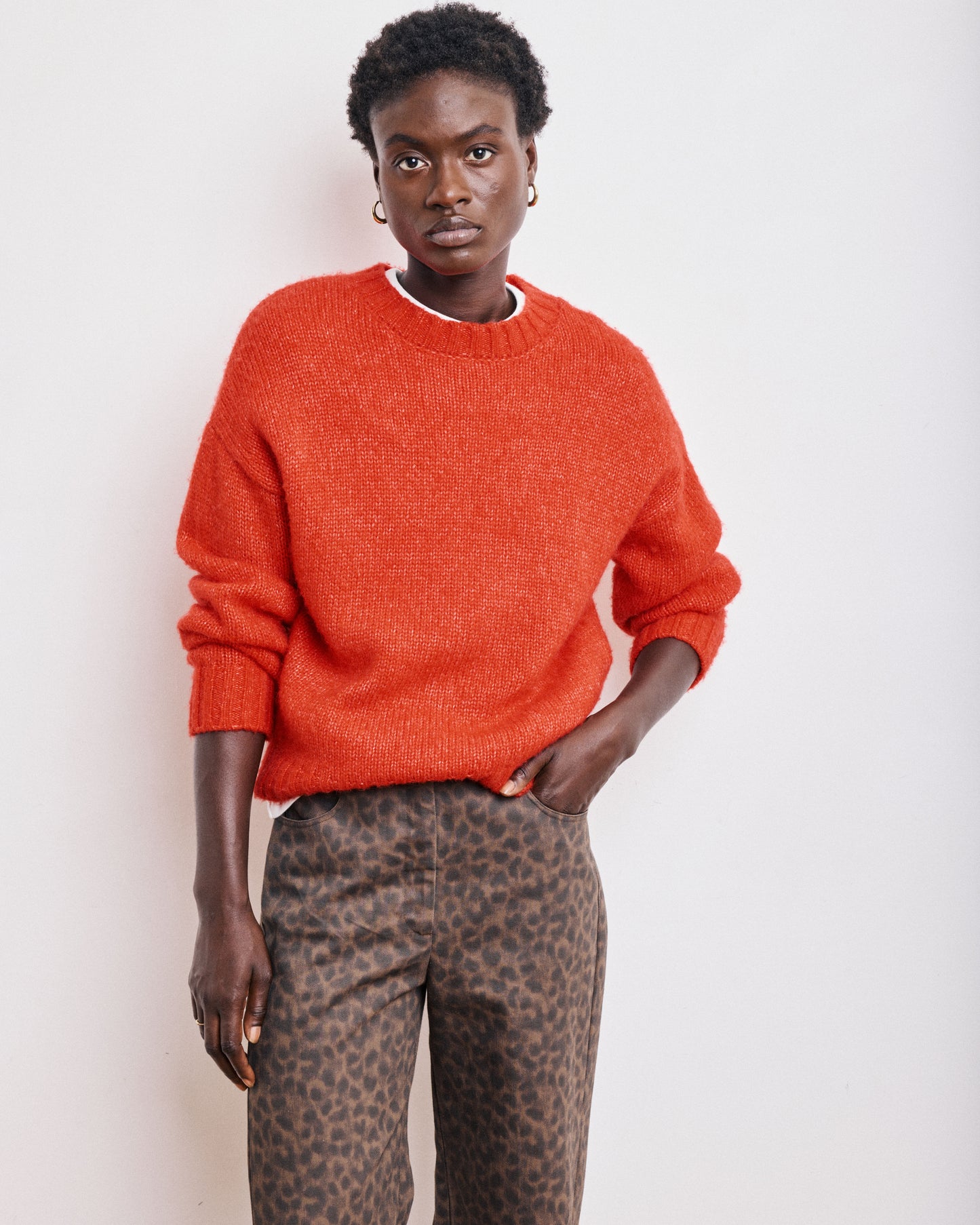 Pull Femme en Laine & Alpaga Rouge Mage