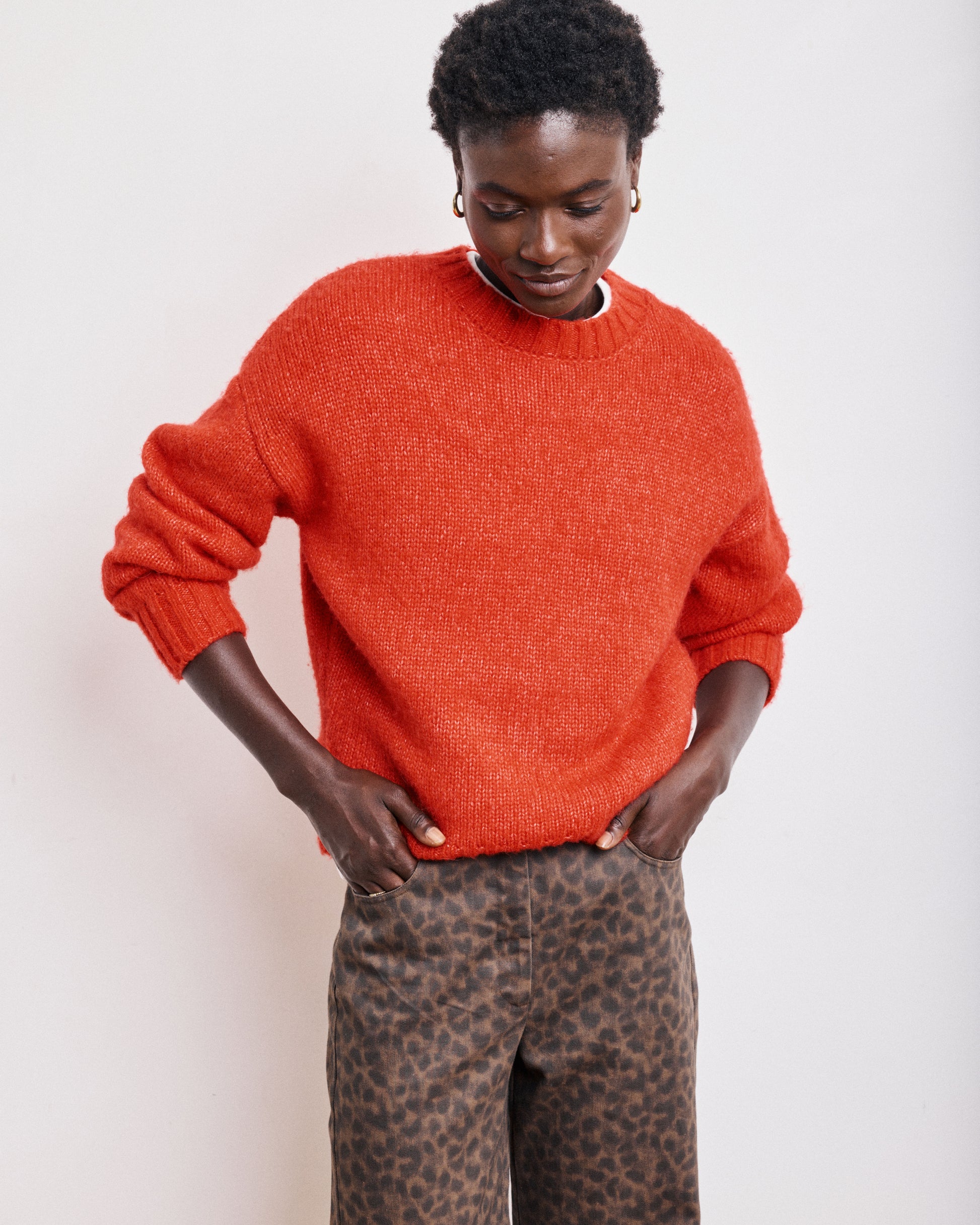Pull Femme en Laine & Alpaga Rouge Mage