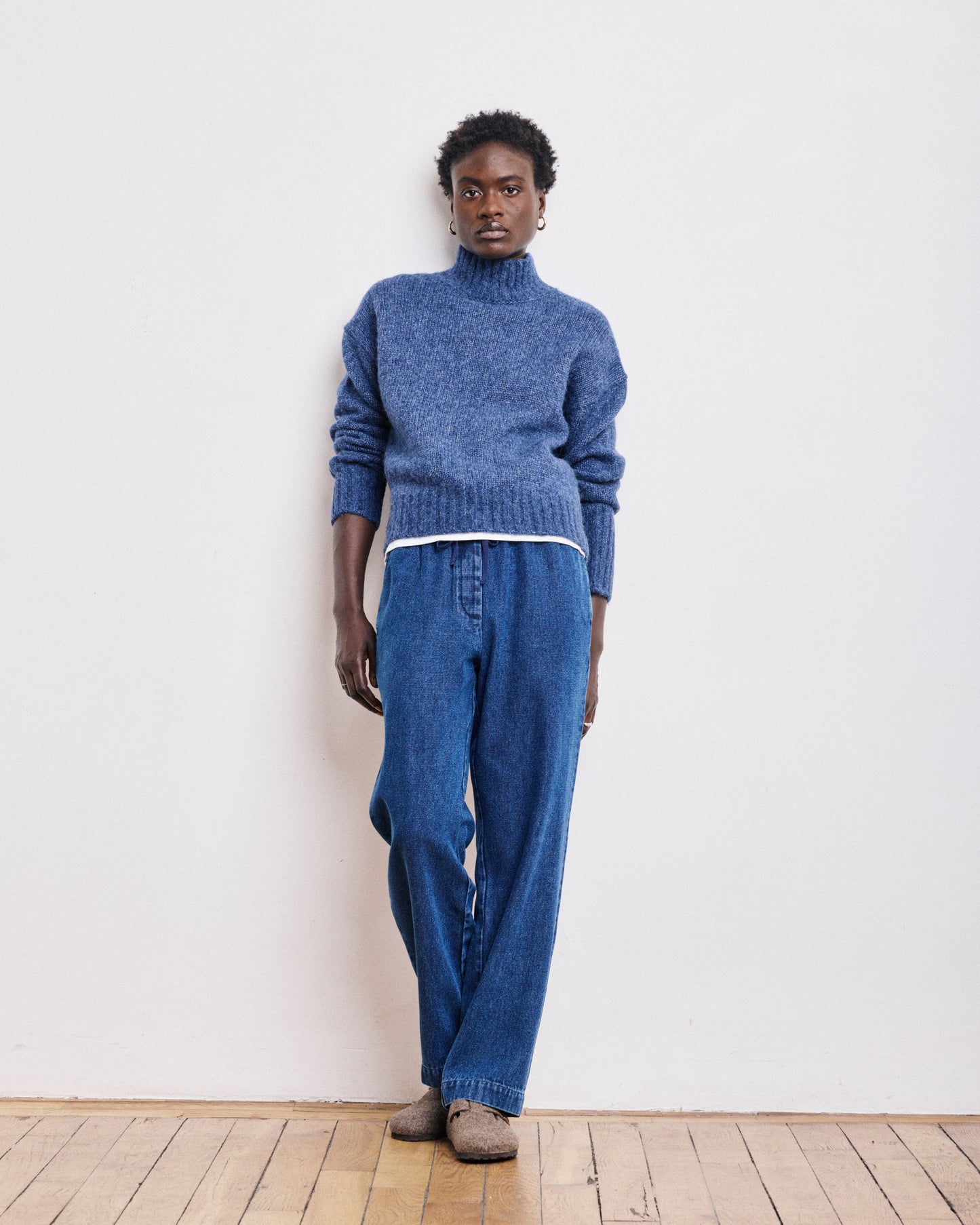 Pull Femme en Laine & Alpaga Bleu Denim Myac