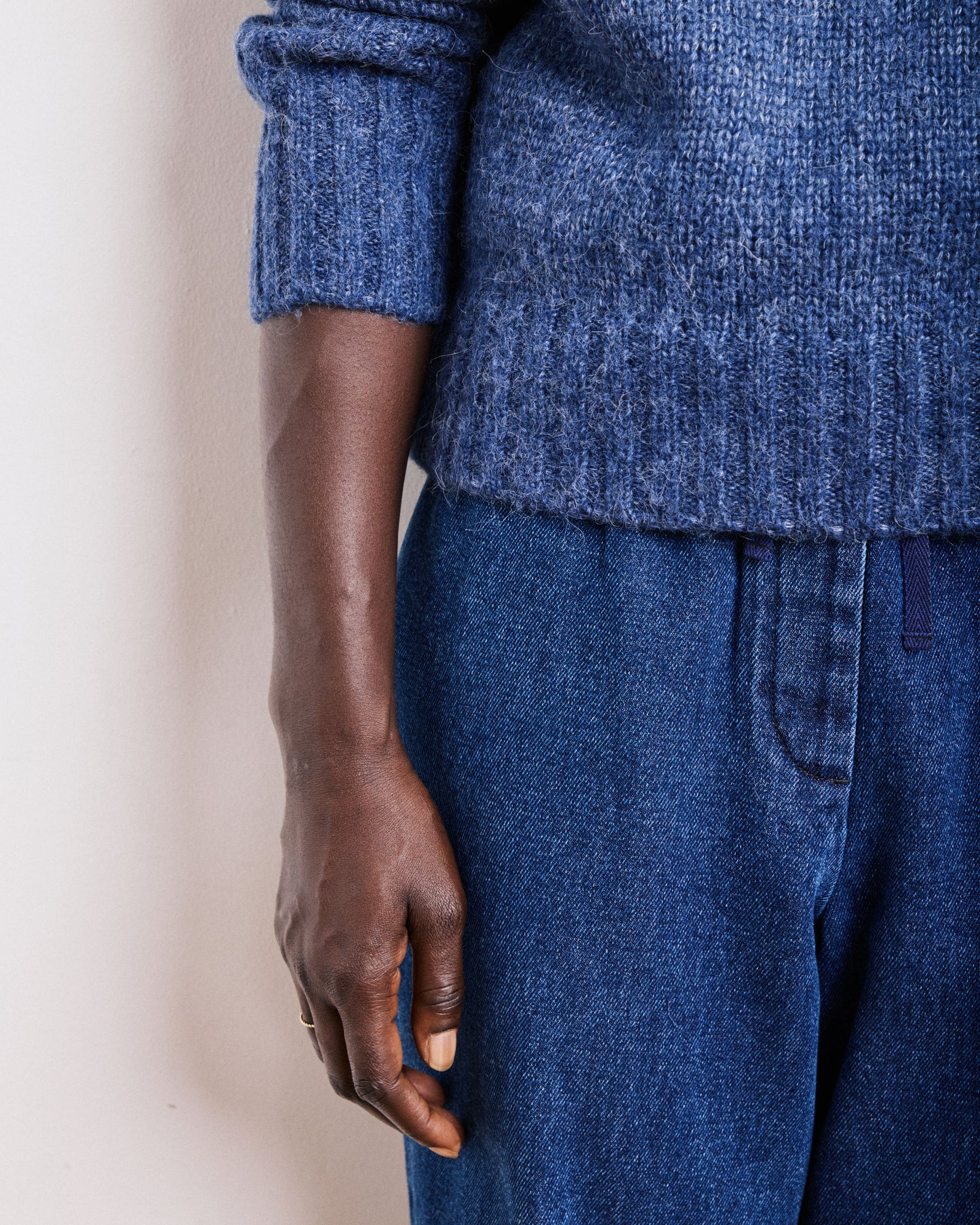 Pull Femme en Laine & Alpaga Bleu Denim Myac