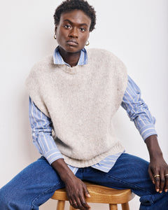 Pull Femme en Laine & Alpaga Naturel Mam