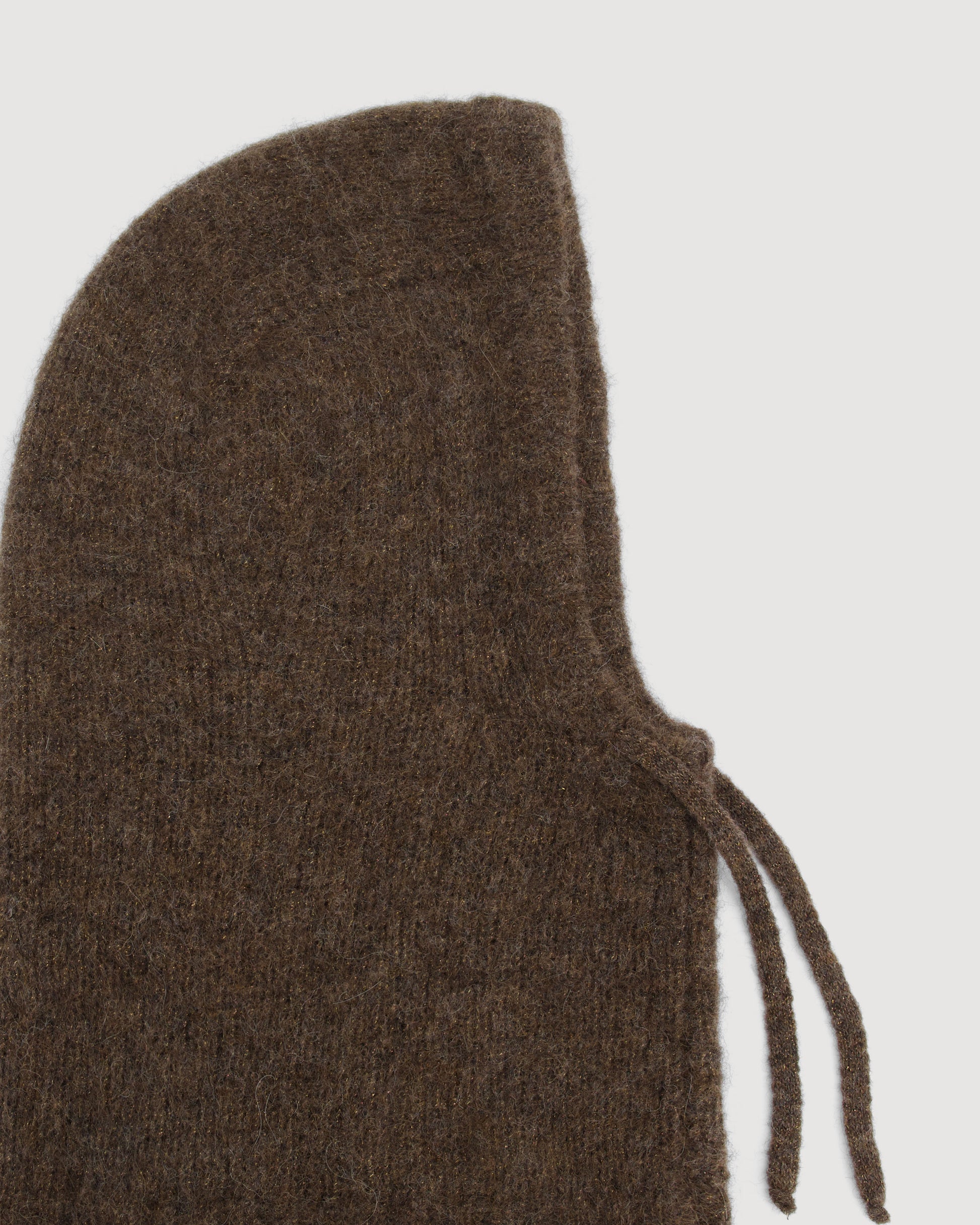 Cagoule Femme en Alpaga & Lurex Marron Merel
