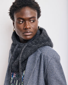 Cagoule Femme en Alpaga & Lurex Carbone Merel