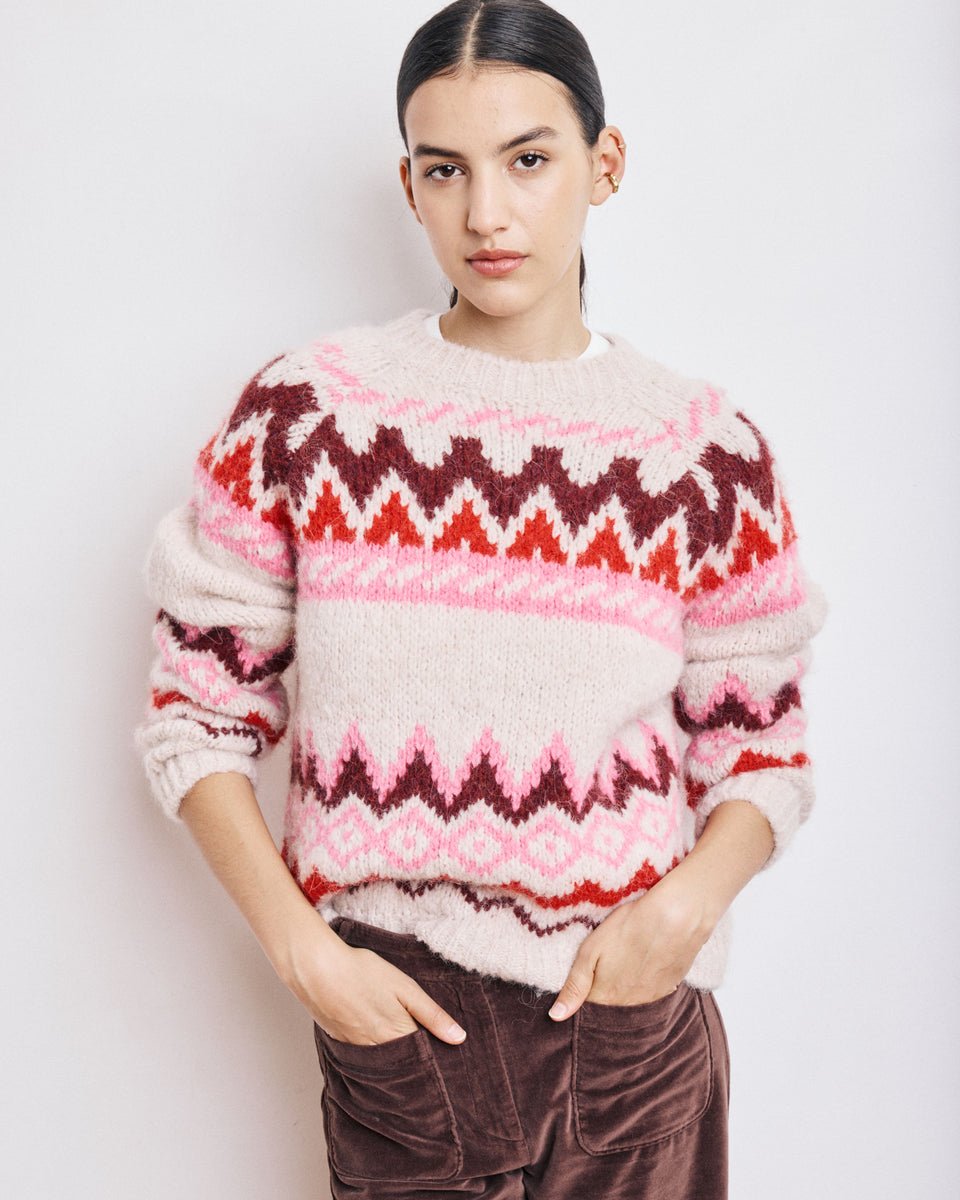 Magie Women's Off-White & Pink Alpaca & Wool Sweat - Image 3