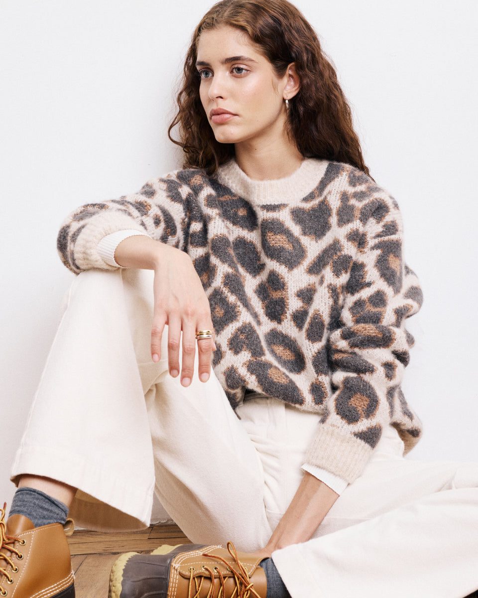 Pull Femme en Alpaga & Laine Léopard Mali - Image principale