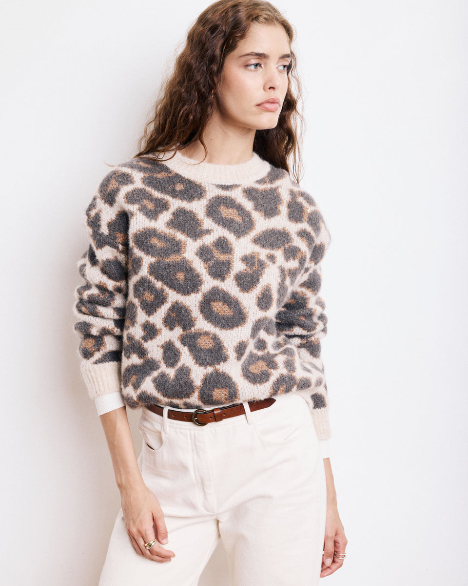 Pull Femme en Alpaga & Laine Léopard Mali - Image alternative