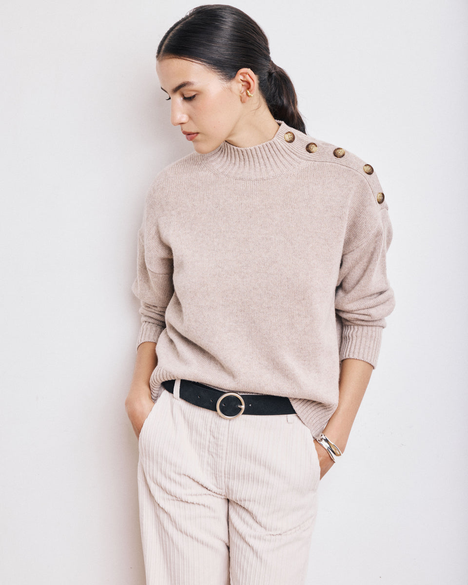 Mystic Women's Beige Wool, Viscose & Cashmere Sweat - Image principale