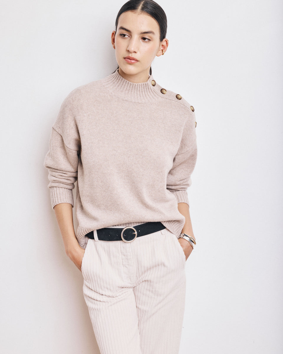 Mystic Women's Beige Wool, Viscose & Cashmere Sweat - Image alternative