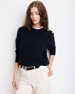 Pull Femme en Laine & Cachemire Noir Malis