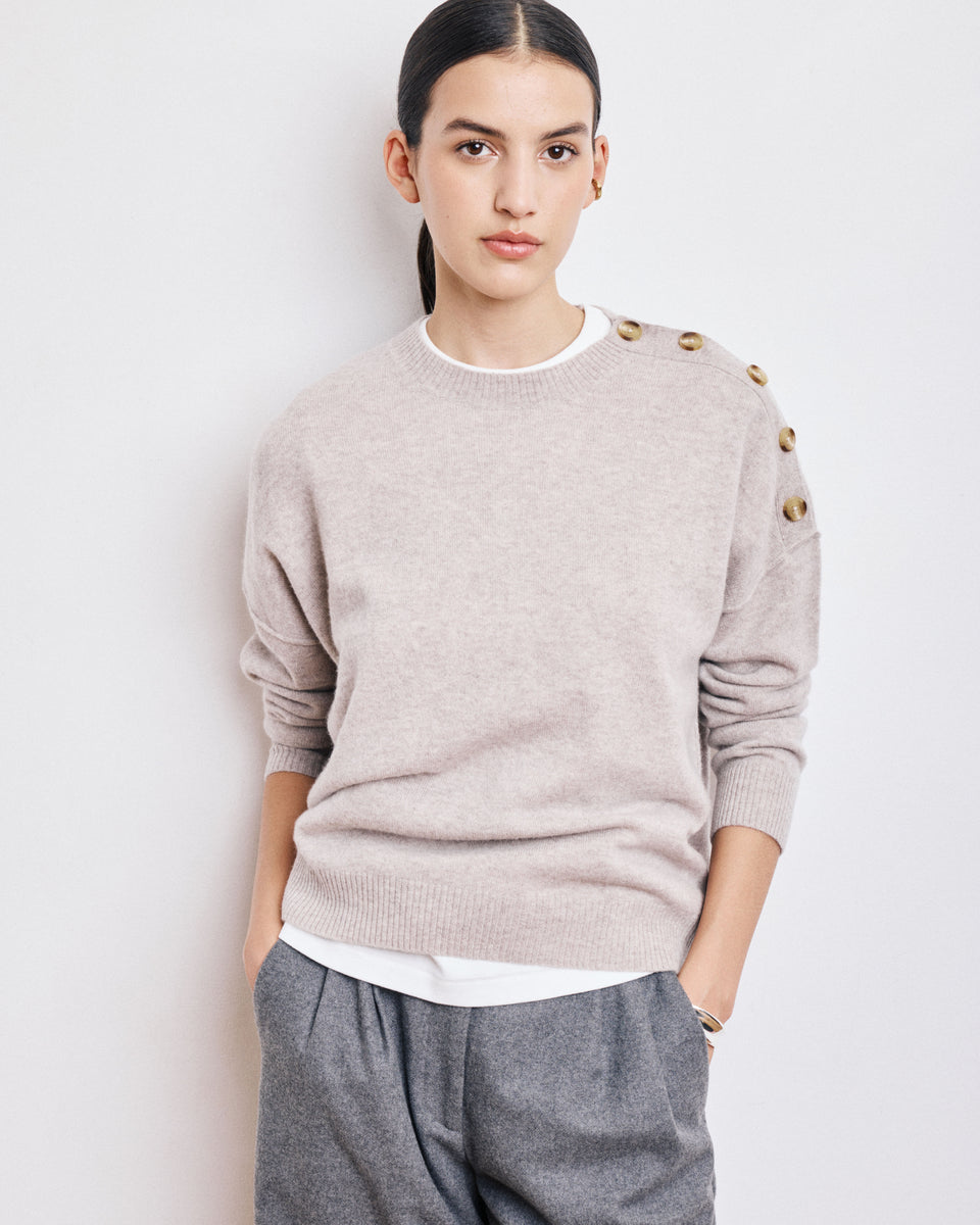 Malis Women's Beige Wool & Cashmere Sweat - Image principale