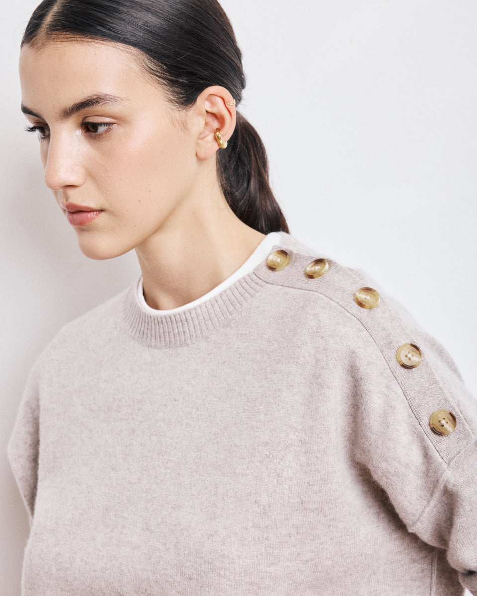 Malis Women's Beige Wool & Cashmere Sweat - Image alternative