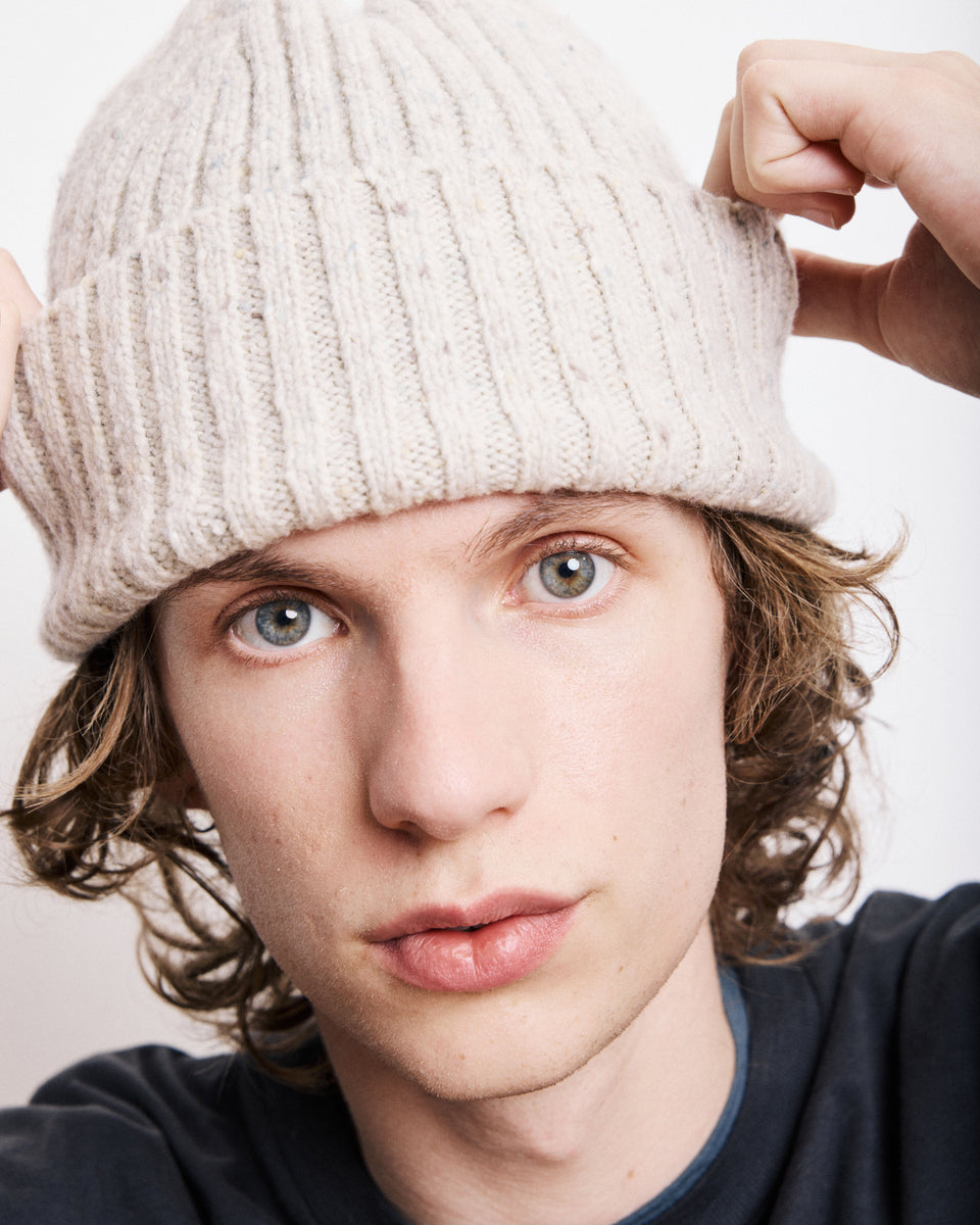 Men's Off-white Wool & Alpaga Beanie - Image alternative
