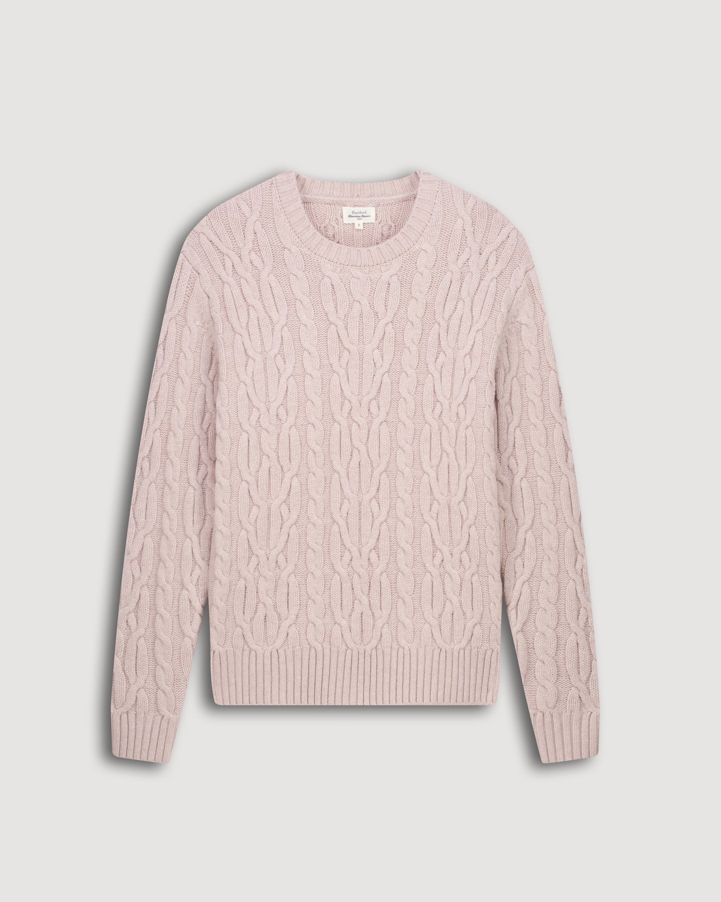 Cable Crew Men's Beige Merinos Wool Sweater