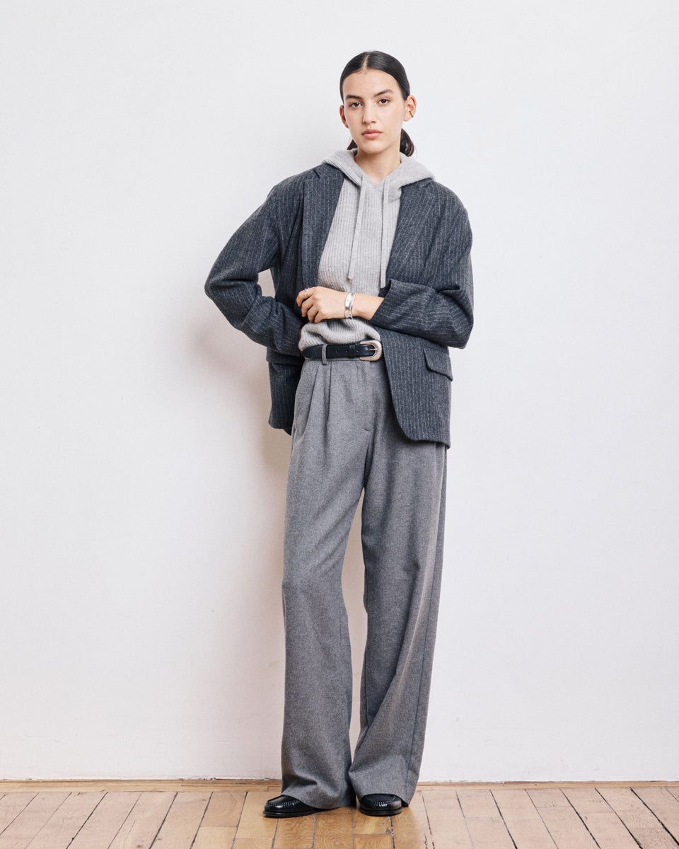 Panache Women's Grey Wool Flannel Pants - Image principale
