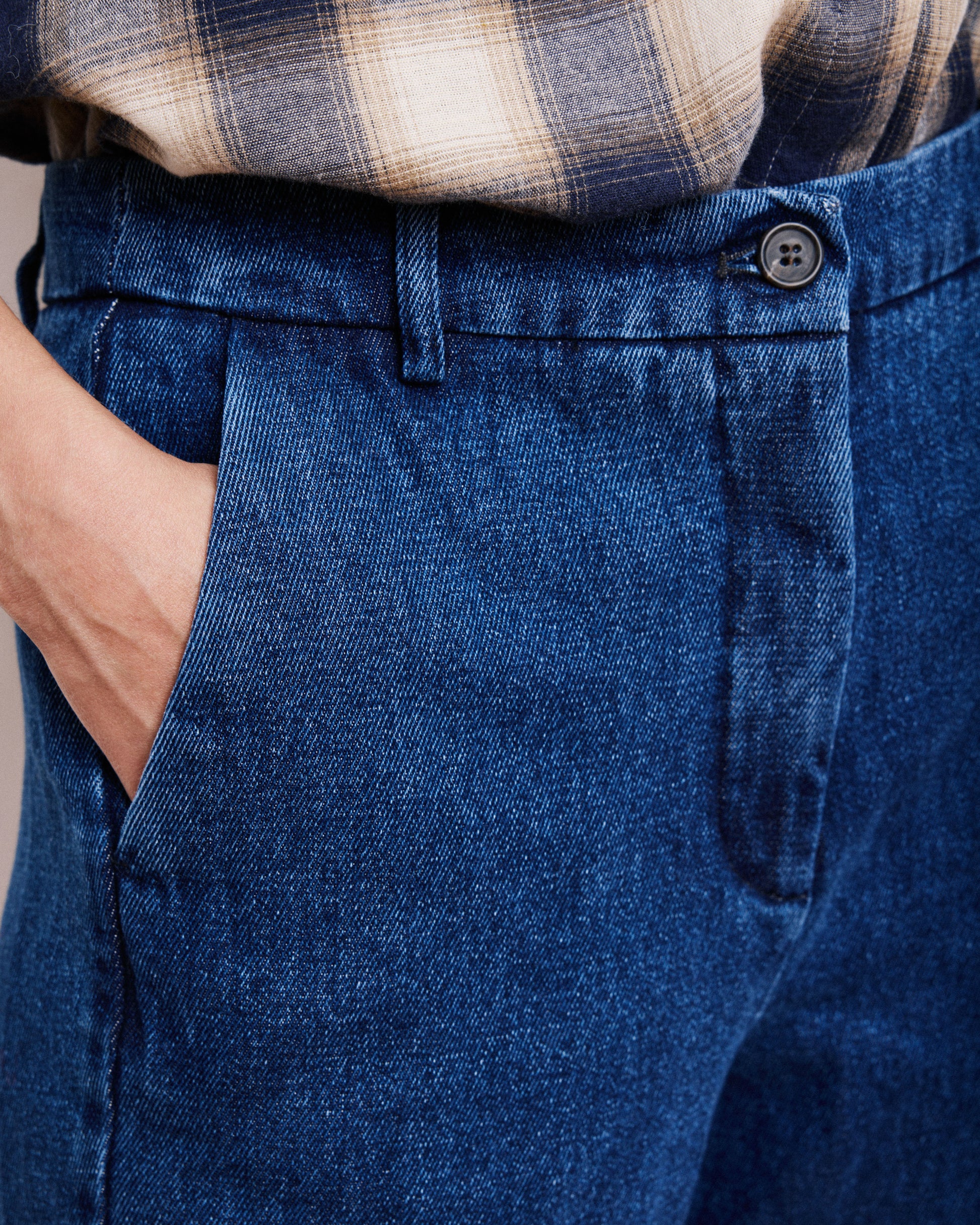 Pantalon Femme en Lyocell & Coton Denim Bleu Pandore