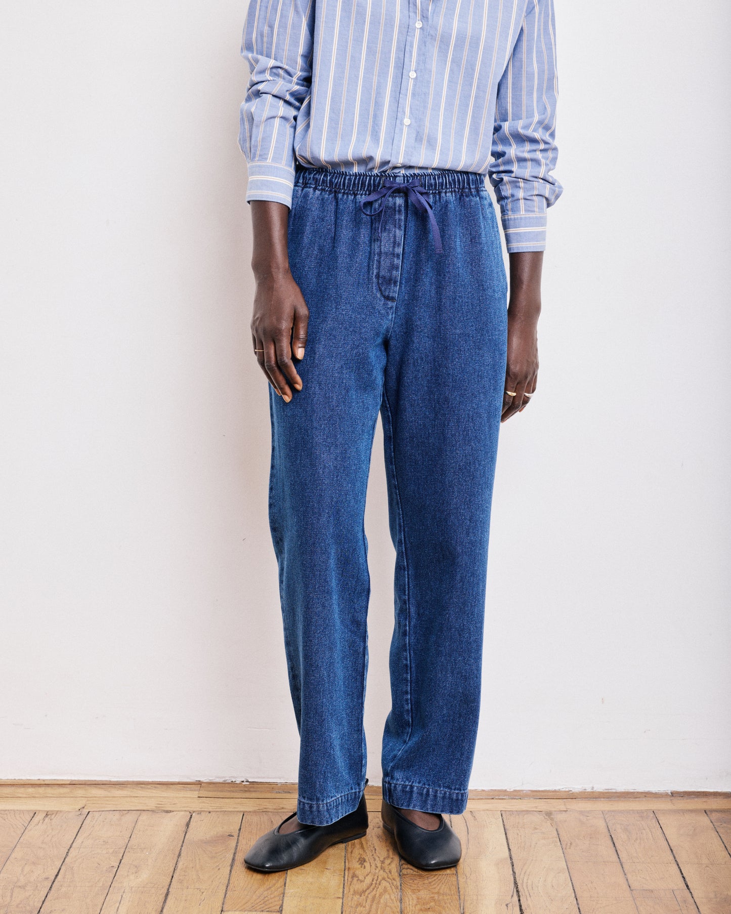 Pantalon Femme en Lyocell & Coton Denim Bleu Peyo