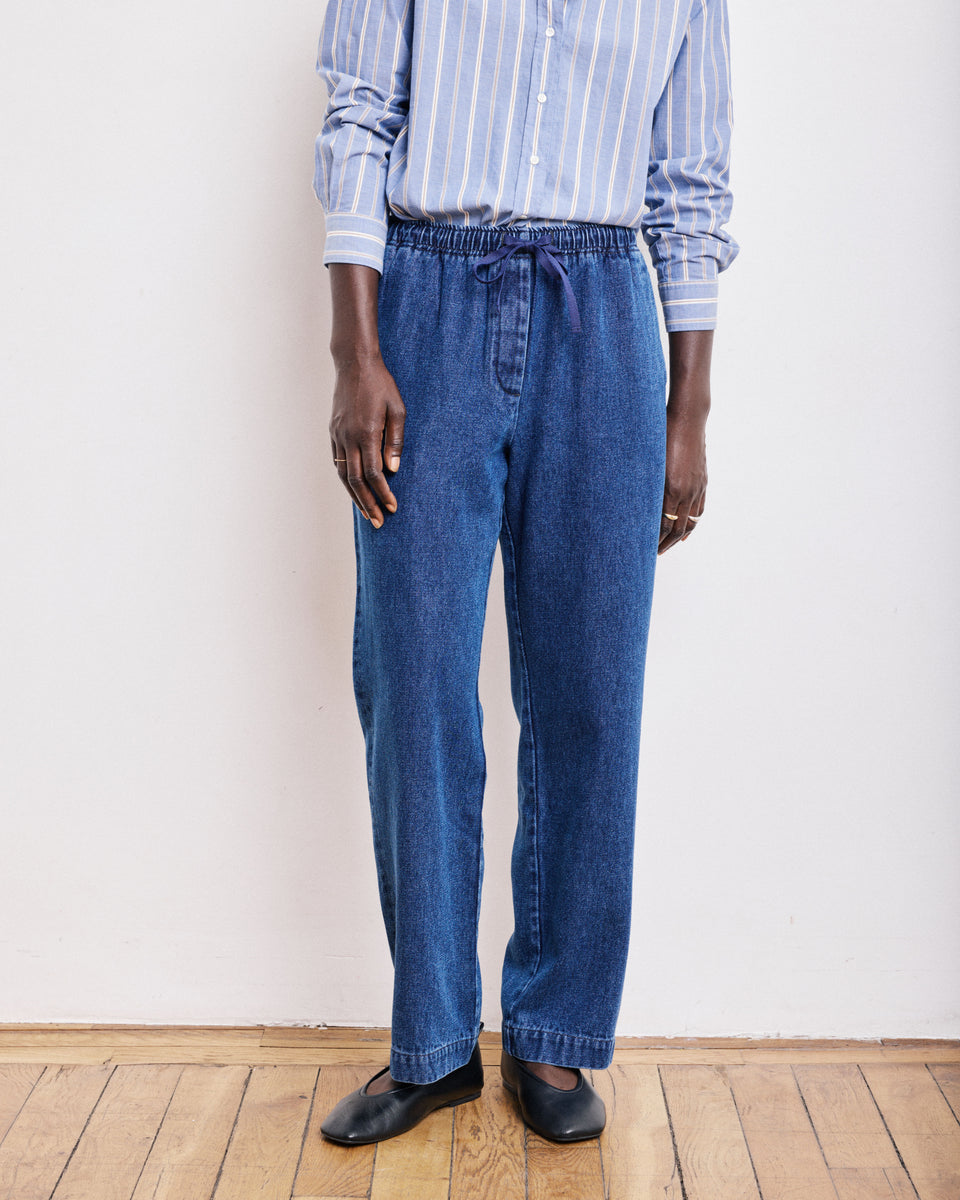 Peyo Women's Denim Blue Lyocell & Cotton Pants - Image alternative