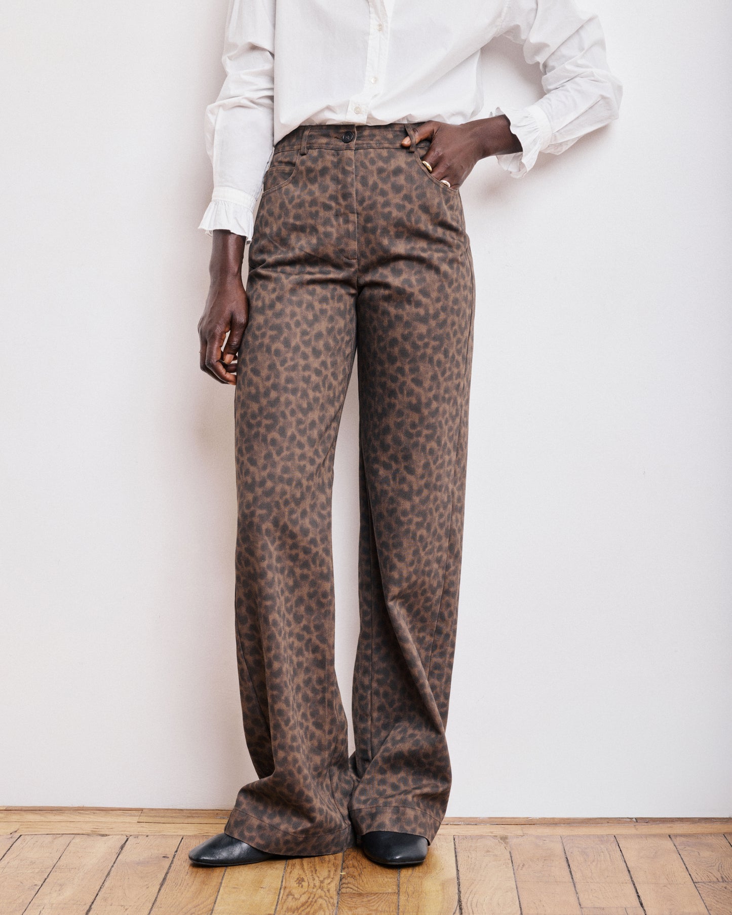Pantalon Femme en Coton & Lyocell Léopard Pilote