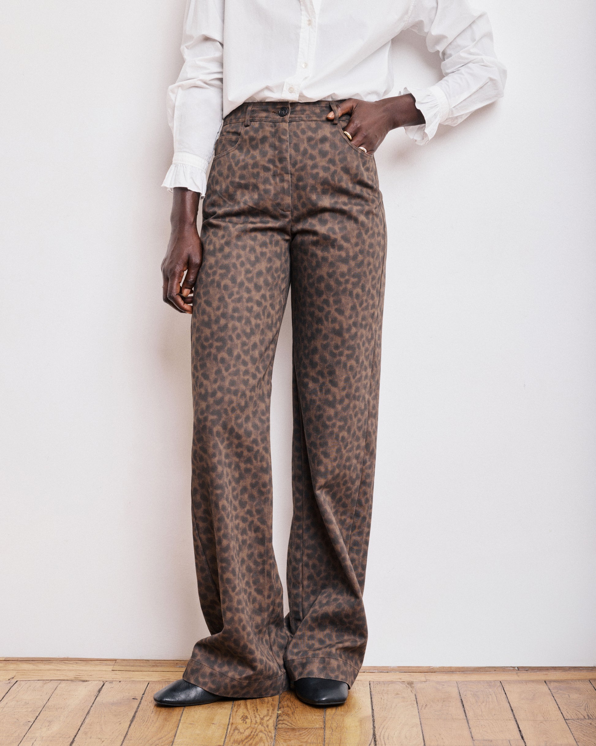 Pantalon Femme en Coton & Lyocell Léopard Pilote