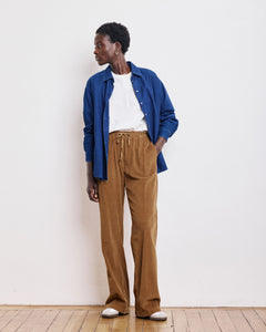 Pantalon Femme en Velours Côtelé Fin Mocha Plumiel