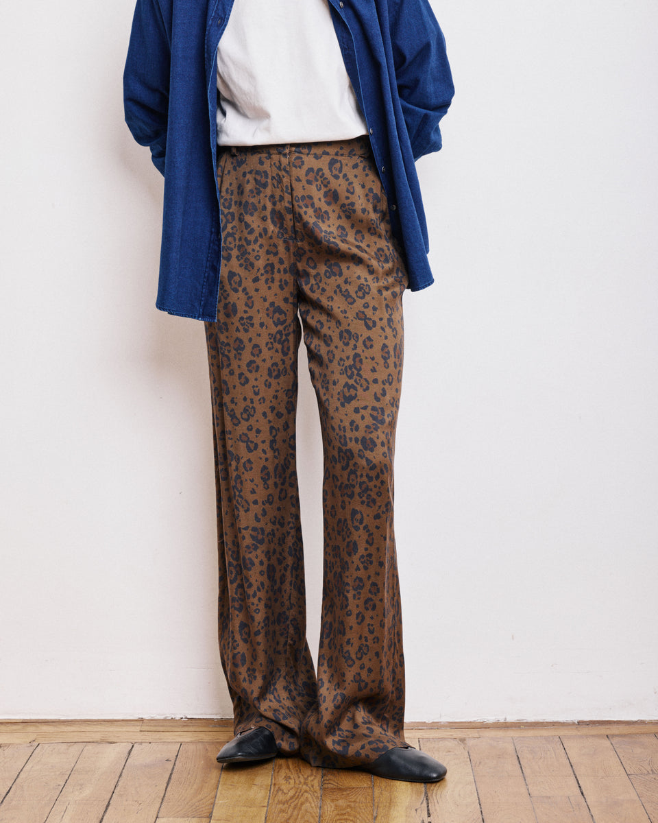 Positano Women's Leopard Viscose Pants - Image alternative