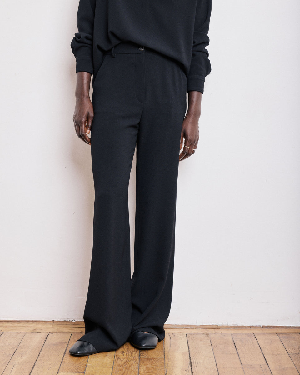 Positanon Women's Black Crepe Pants - Image alternative