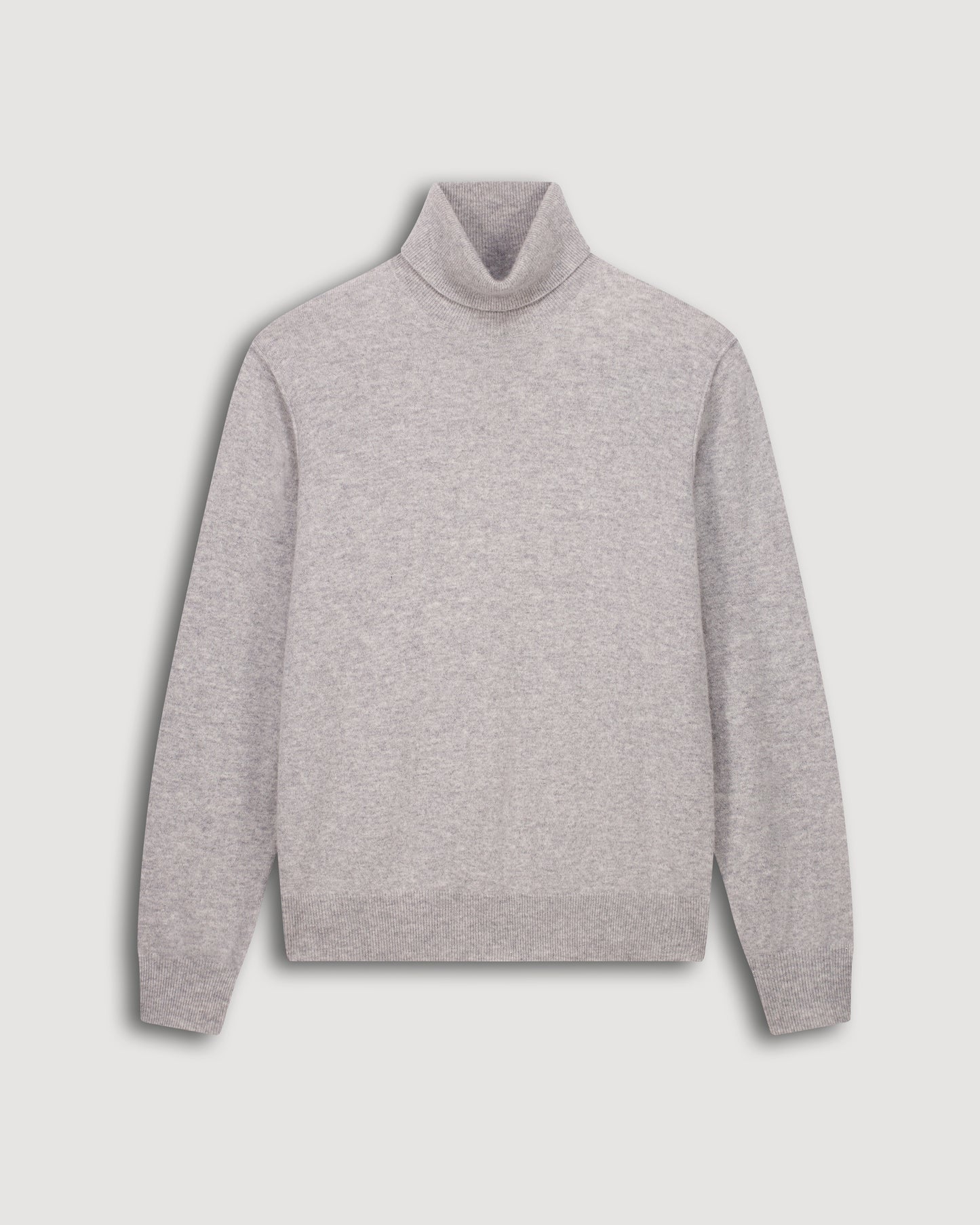 Pull Col Roulé Homme en Laine & Cachemire Gris chiné