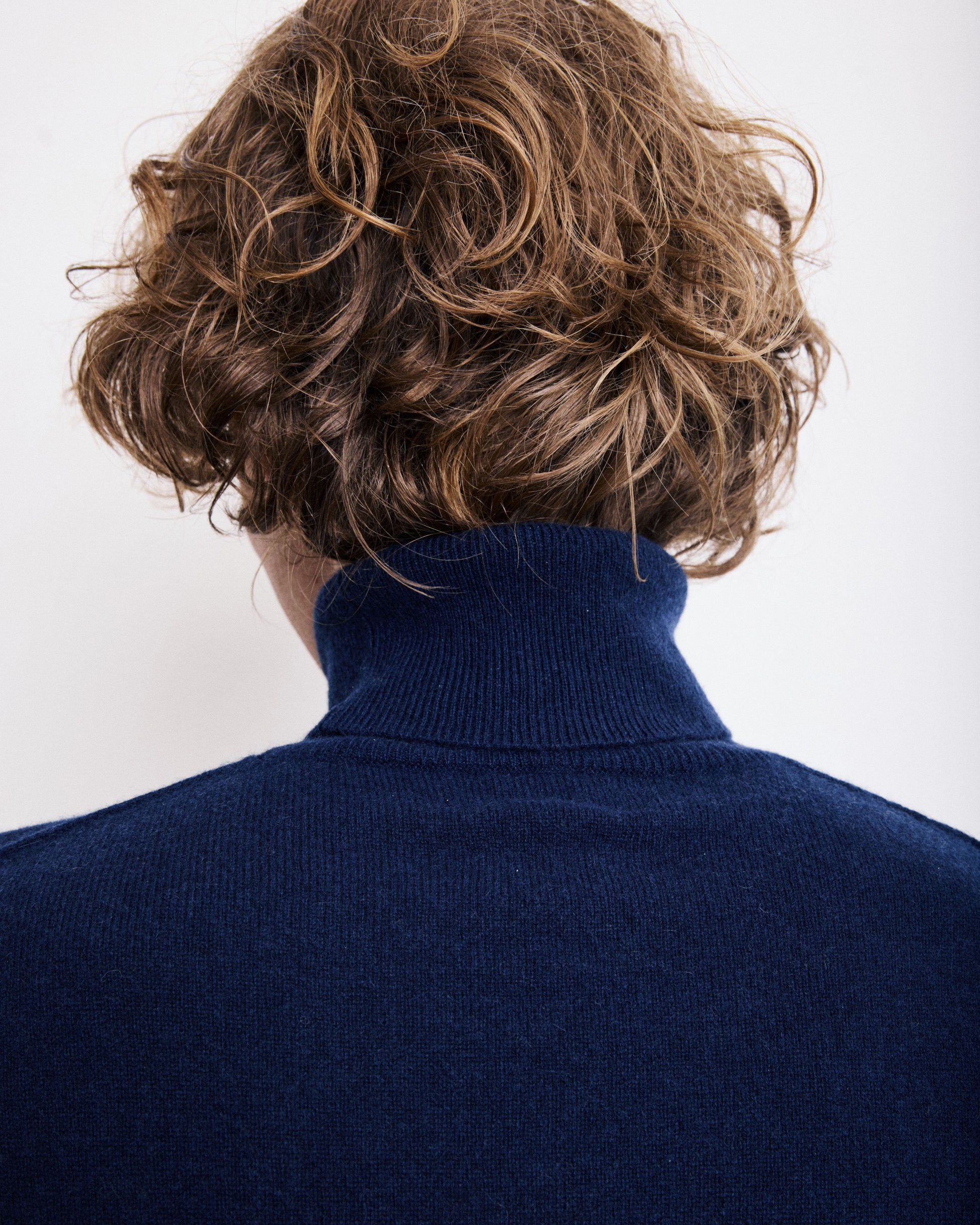 Pull Col Roulé Homme en Laine & Cachemire Bleu Marine
