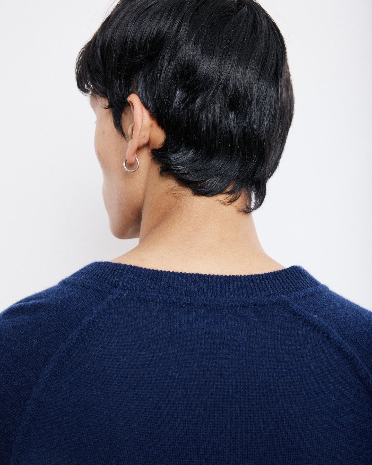 Pull Col Rond Homme en Laine & Cachemire Bleu Marine