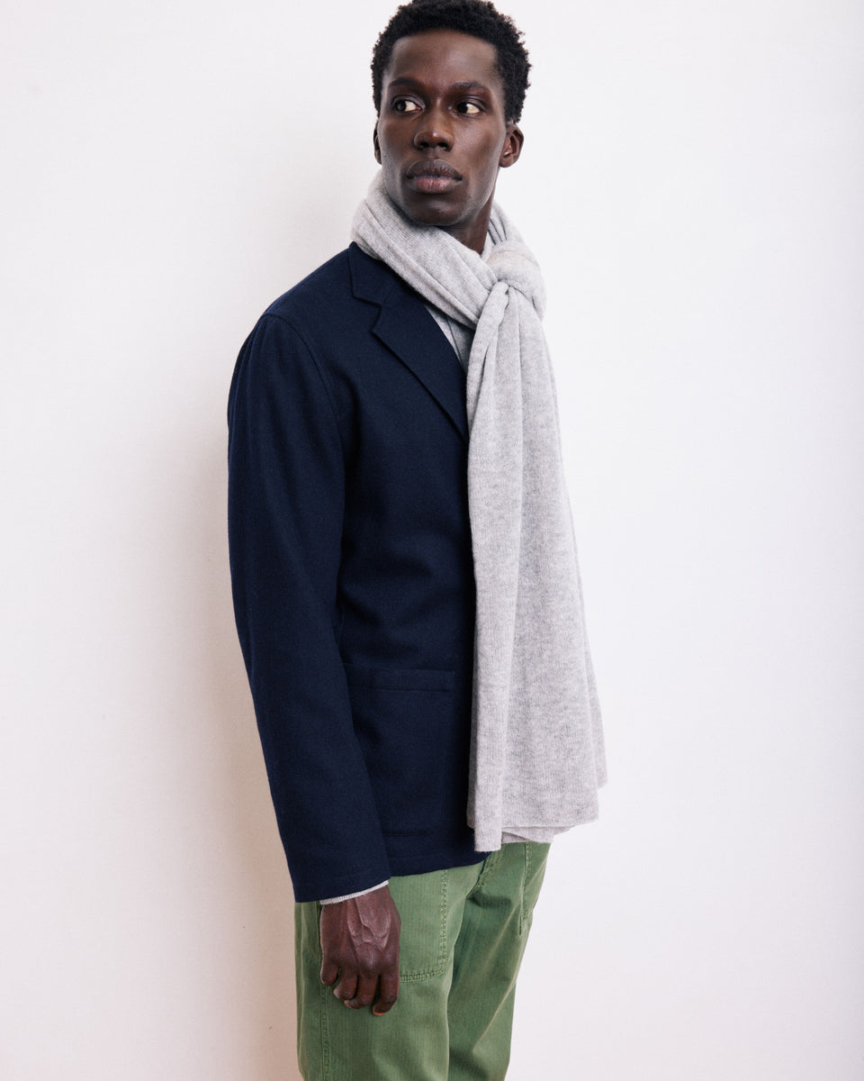 Echarpe Homme en Laine & Cachemire Gris Chiné - Image alternative