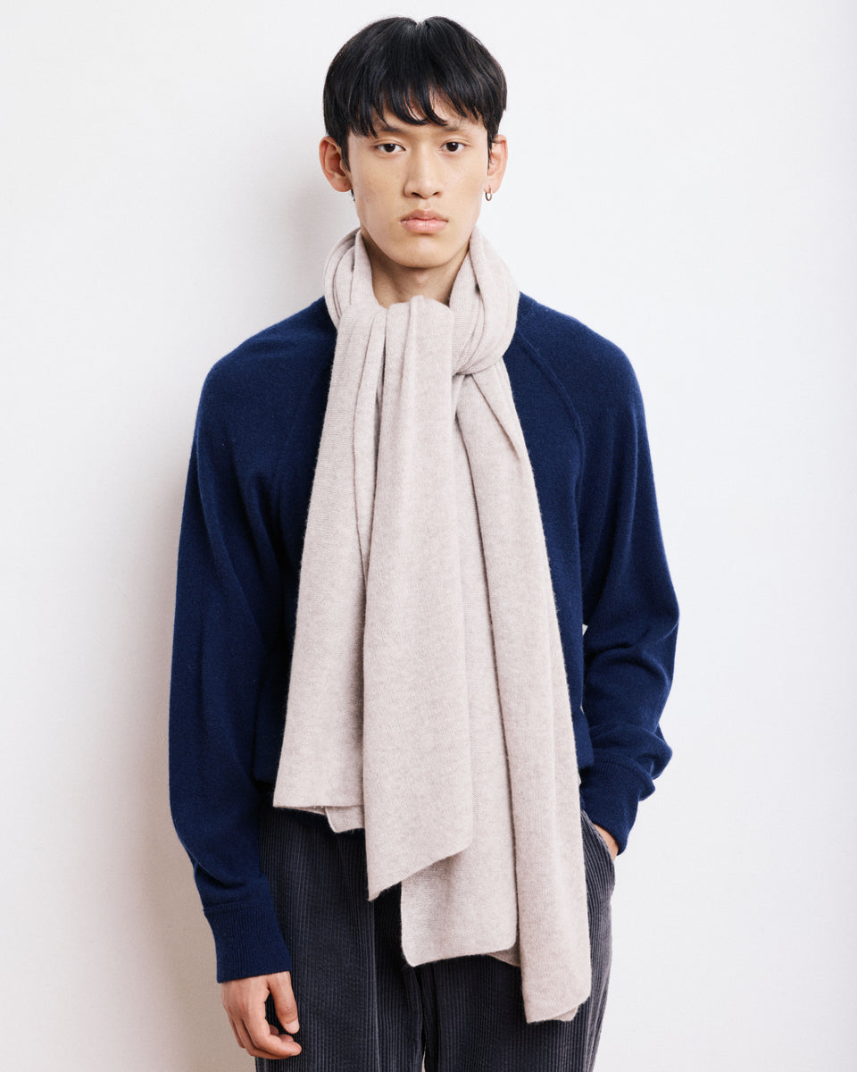 Echarpe Homme en Laine & Cachemire Beige - Image principale