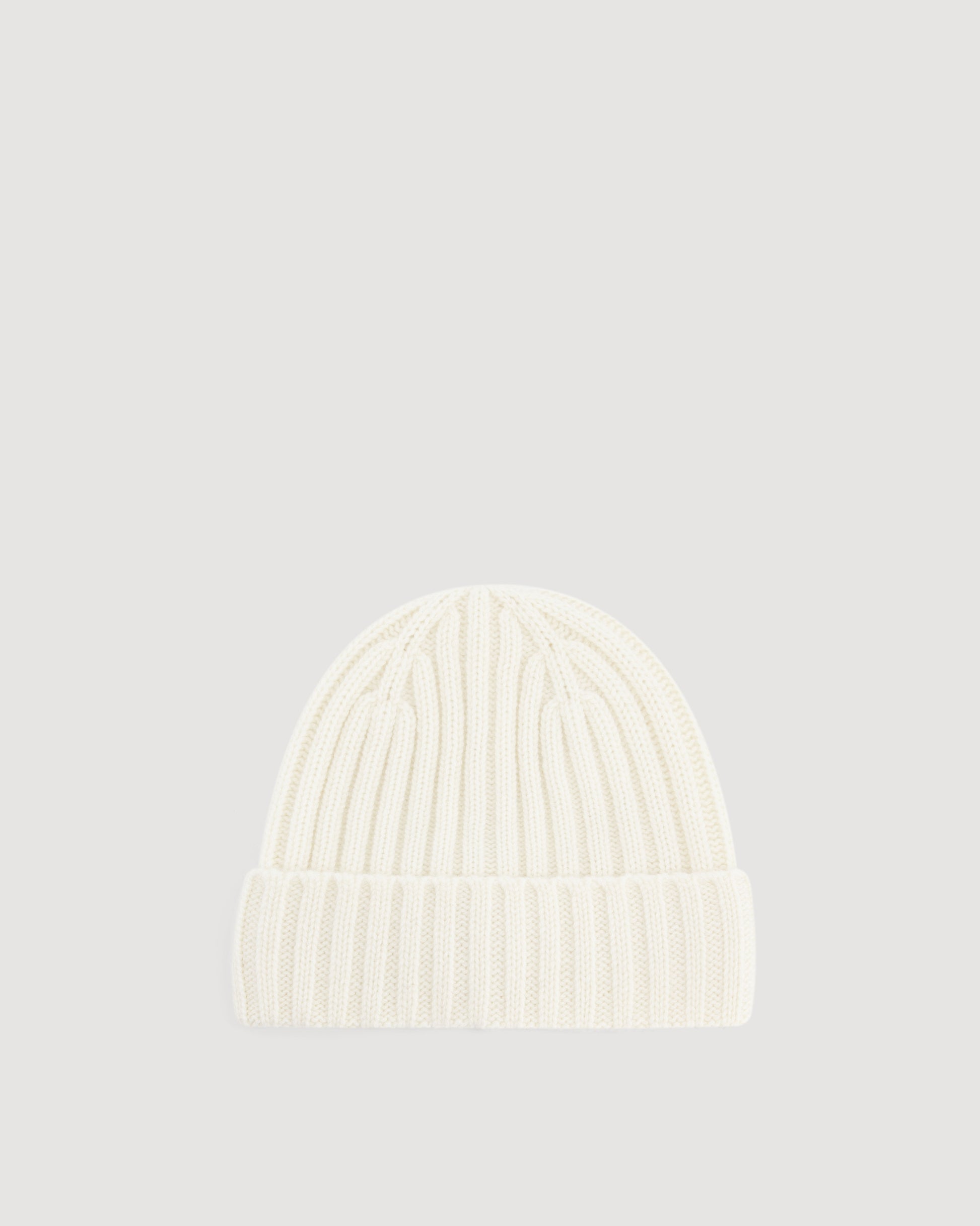 Bonnet Homme en Laine & Cachemire Ecru