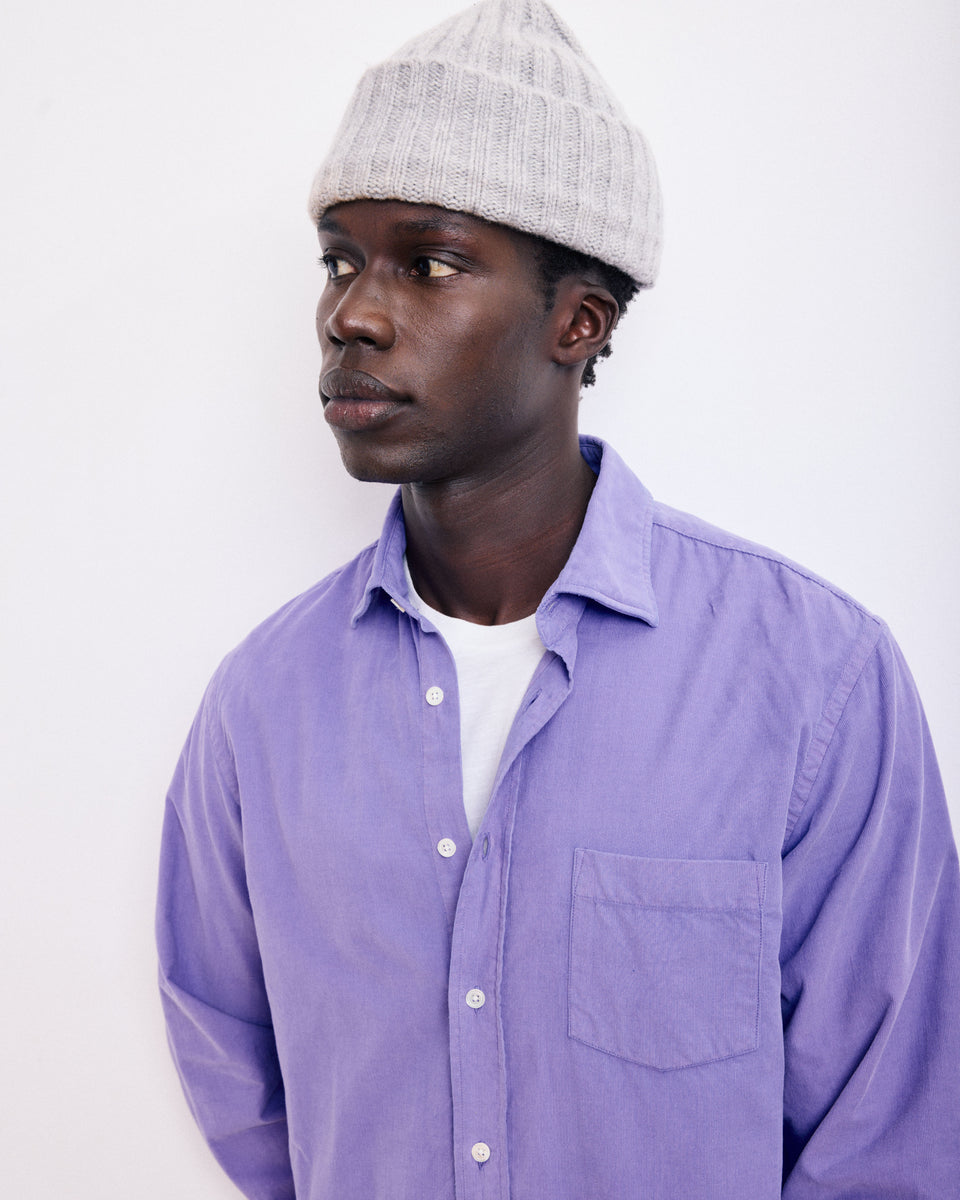 Bonnet Homme en Laine & Cachemire Gris Chiné - Image principale