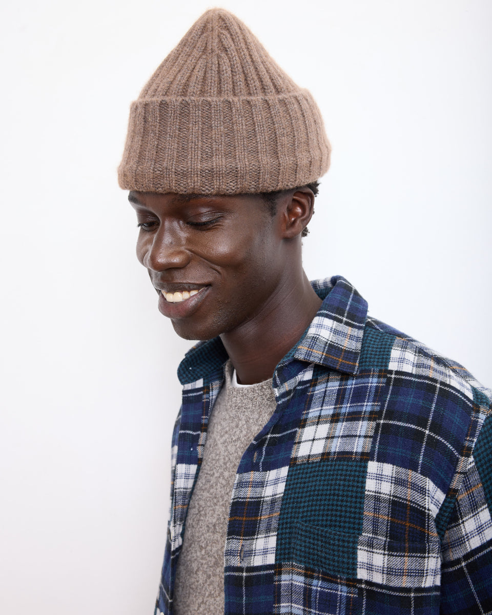 Bonnet Homme en Laine & Cachemire Brun - Image alternative