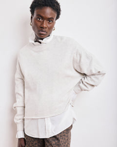 Sweatshirt Femme en Coton & Modal Ecru Chiné Tafia