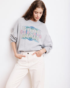 Sweatshirt Femme en Coton & Modal Gris Chiné Tahodd