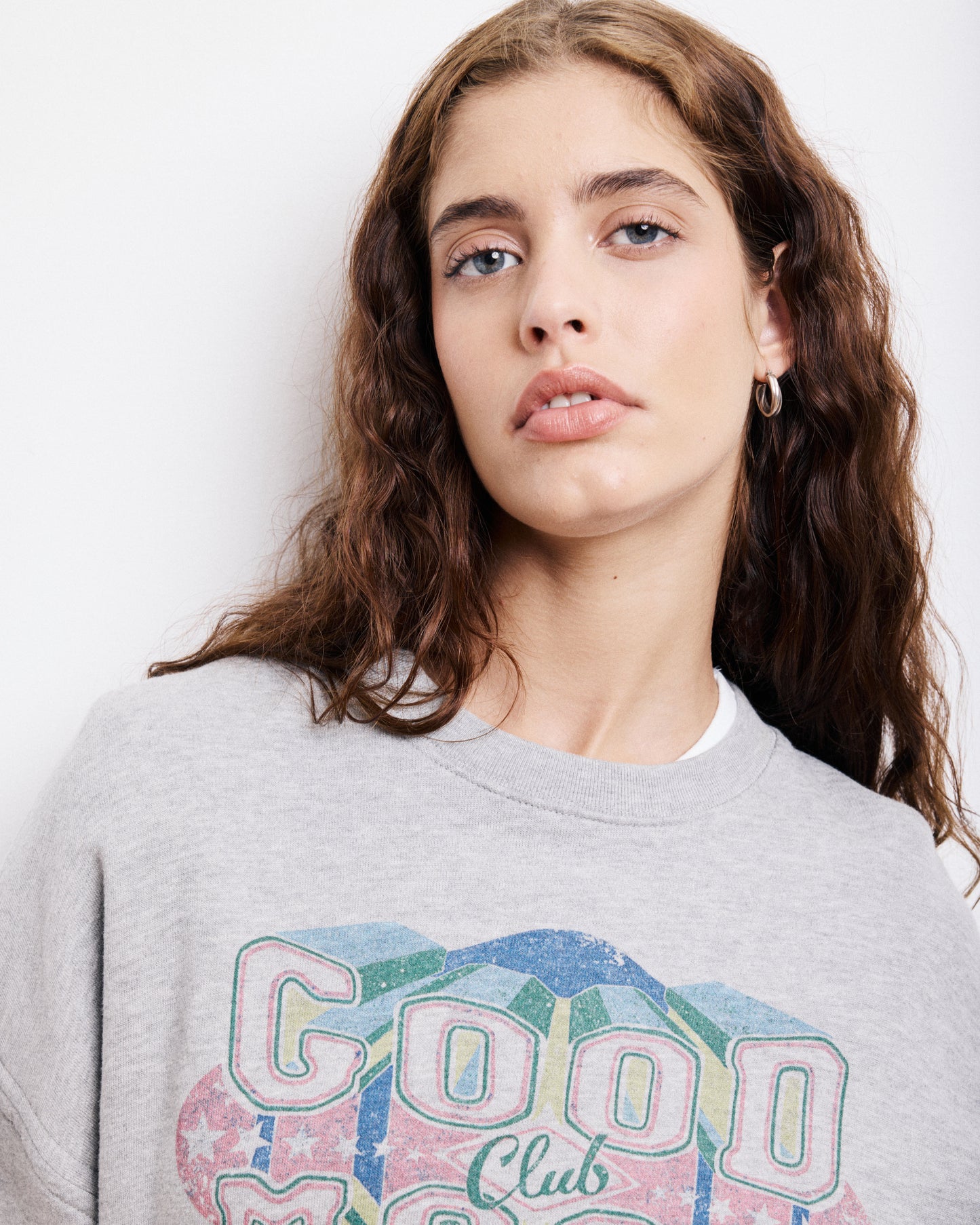 Sweatshirt Femme en Coton & Modal Gris Chiné Tahodd