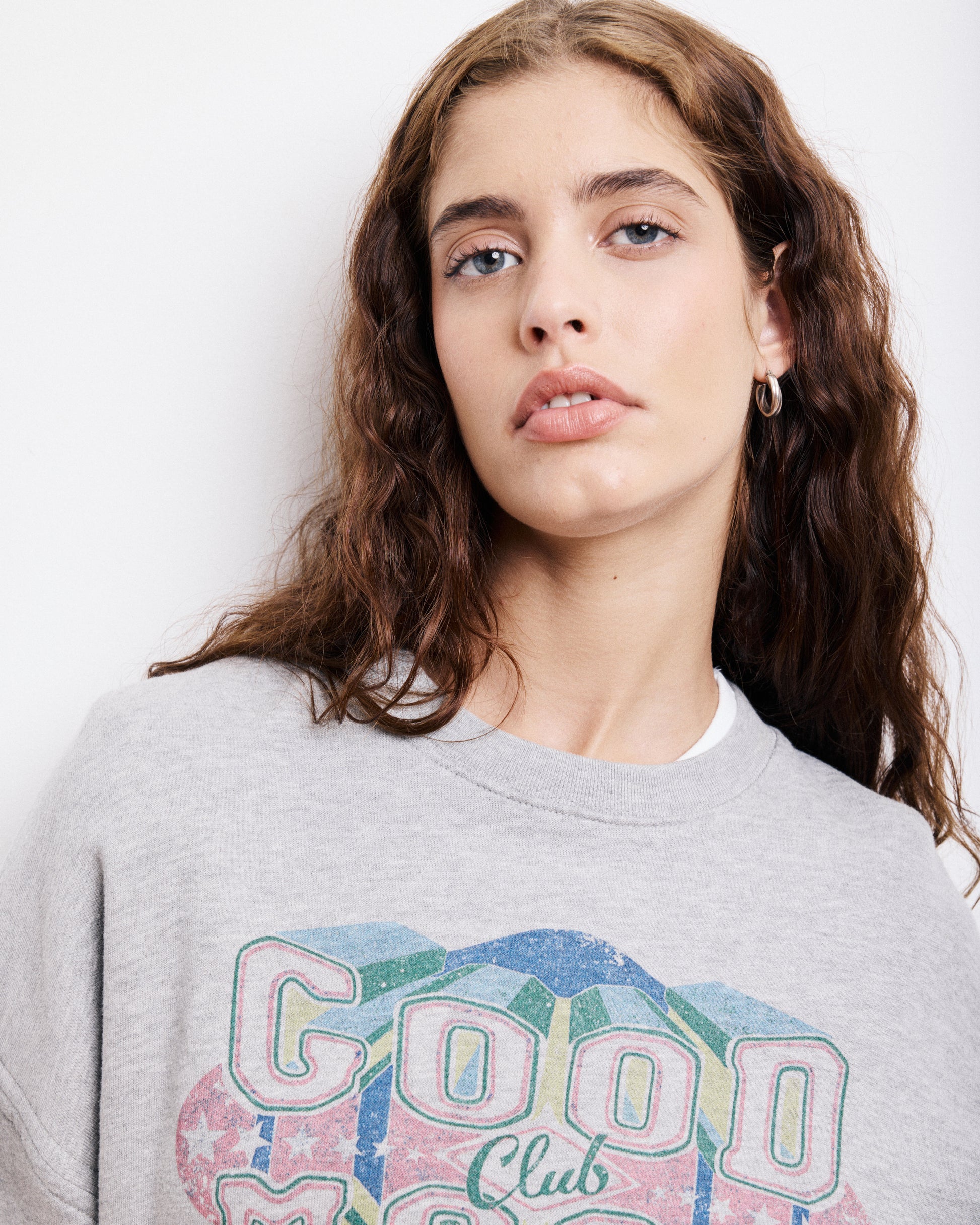 Sweatshirt Femme en Coton & Modal Gris Chiné Tahodd