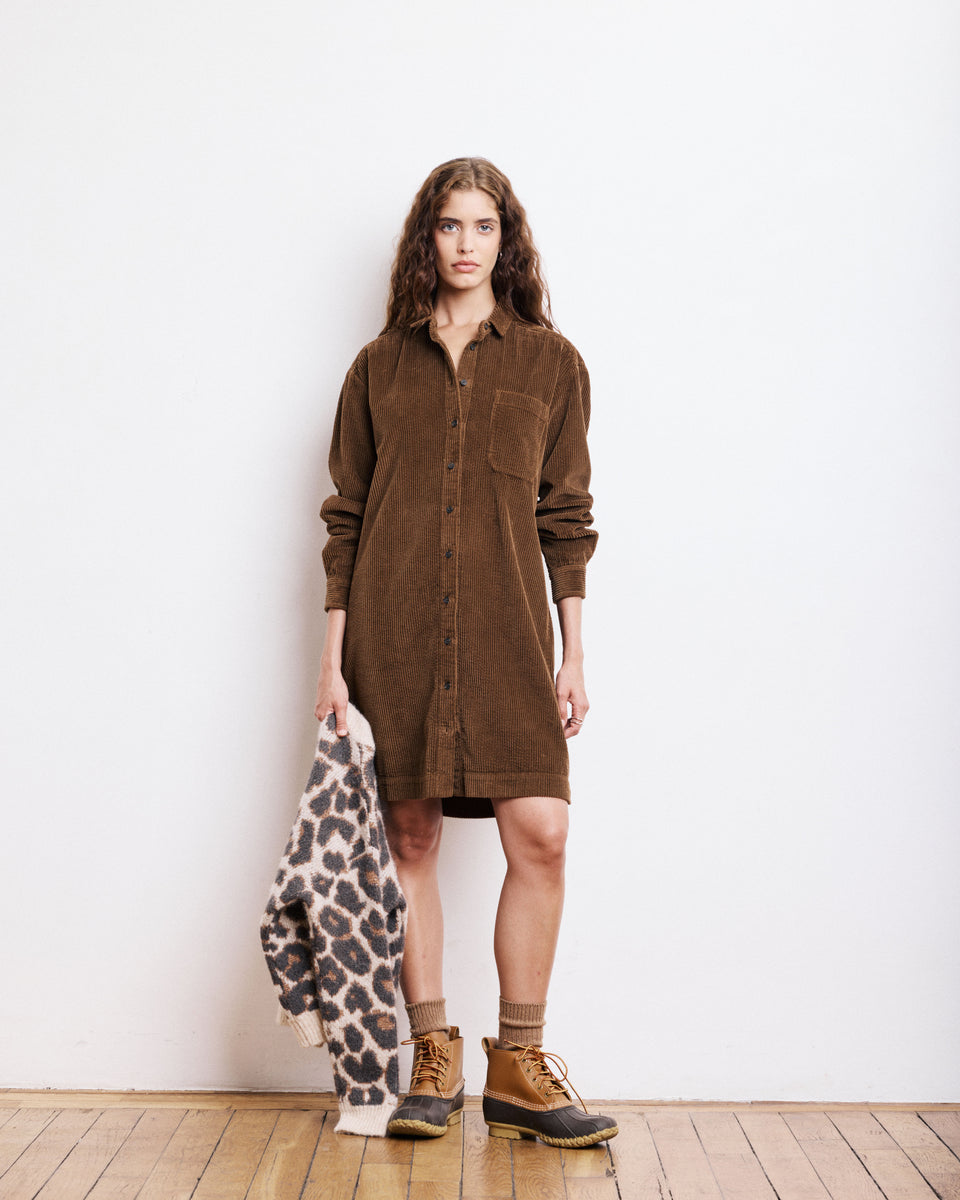 Ryler Women's Hazelnut Seersucker Corduroy Dresse - Image alternative