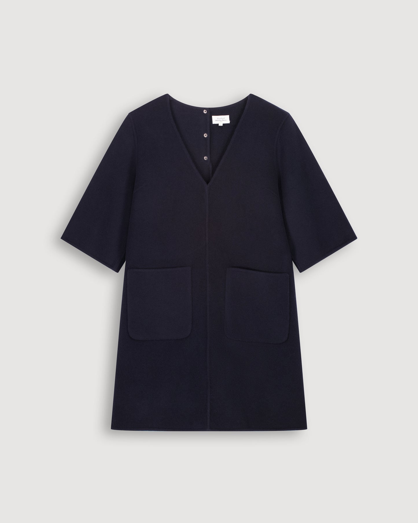 Reja Women's Navy Blue Double Face Wool Dresse