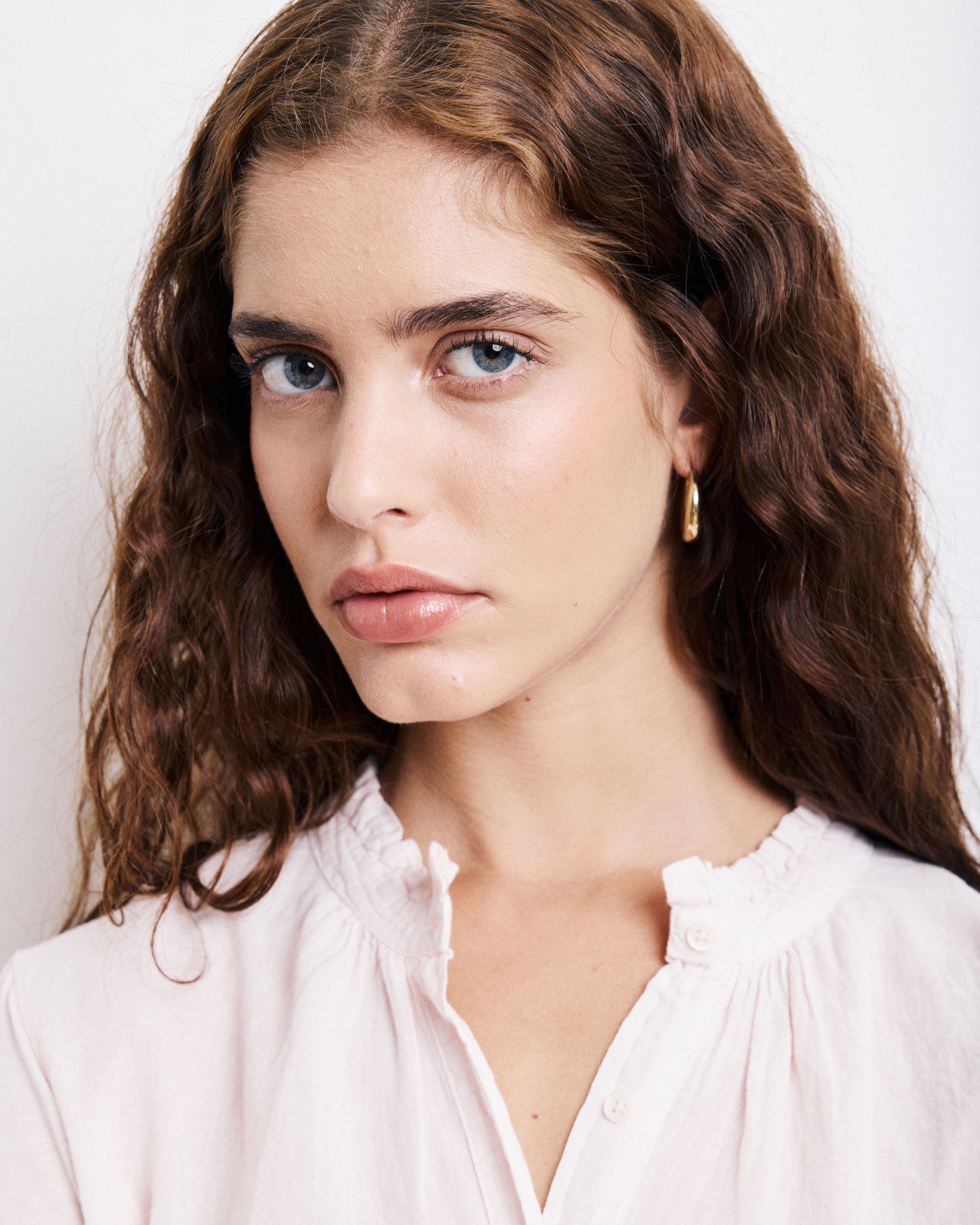 T-Shirt Femme en Coton Bi-Matière Rose pâle Tumy