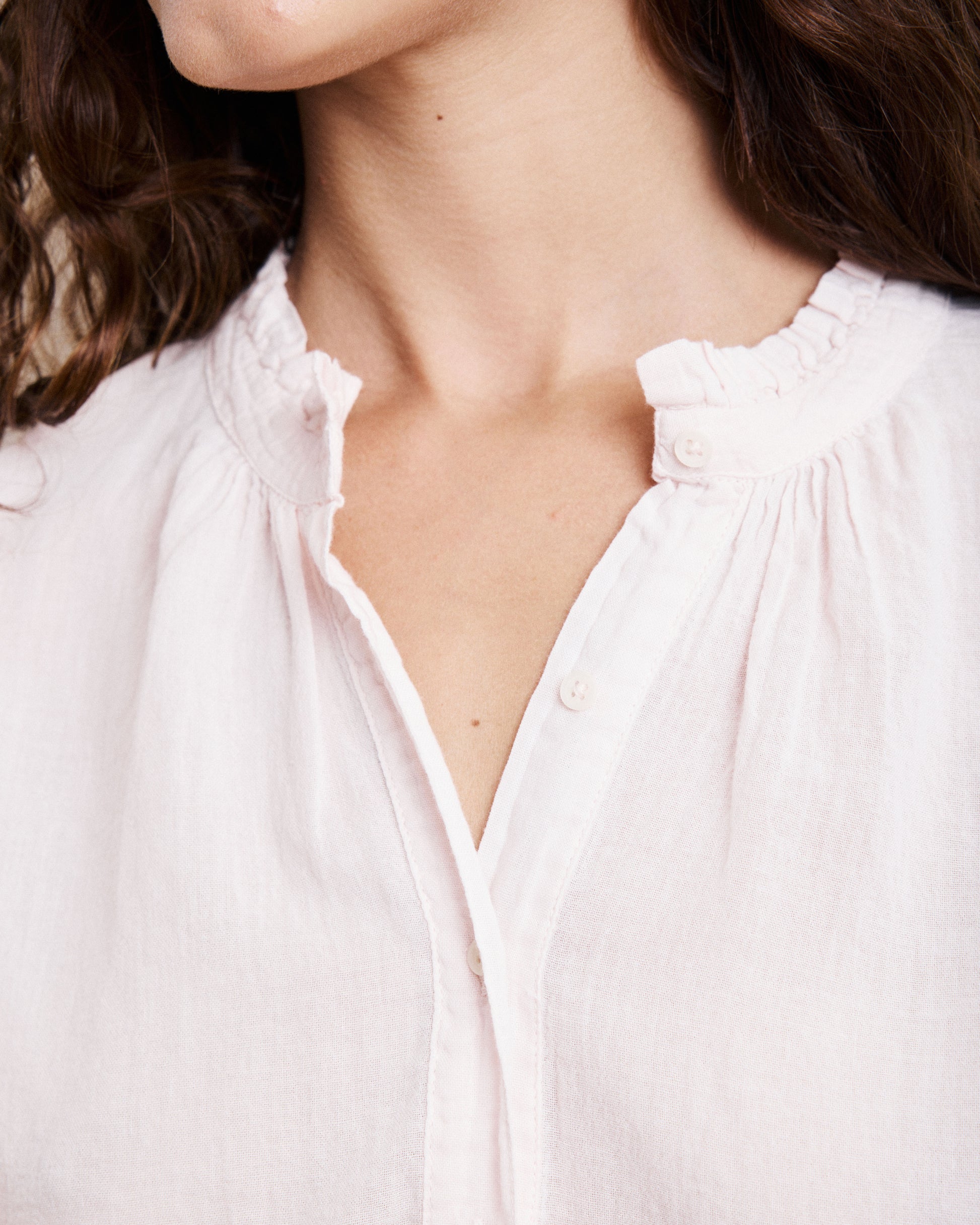 T-Shirt Femme en Coton Bi-Matière Rose pâle Tumy