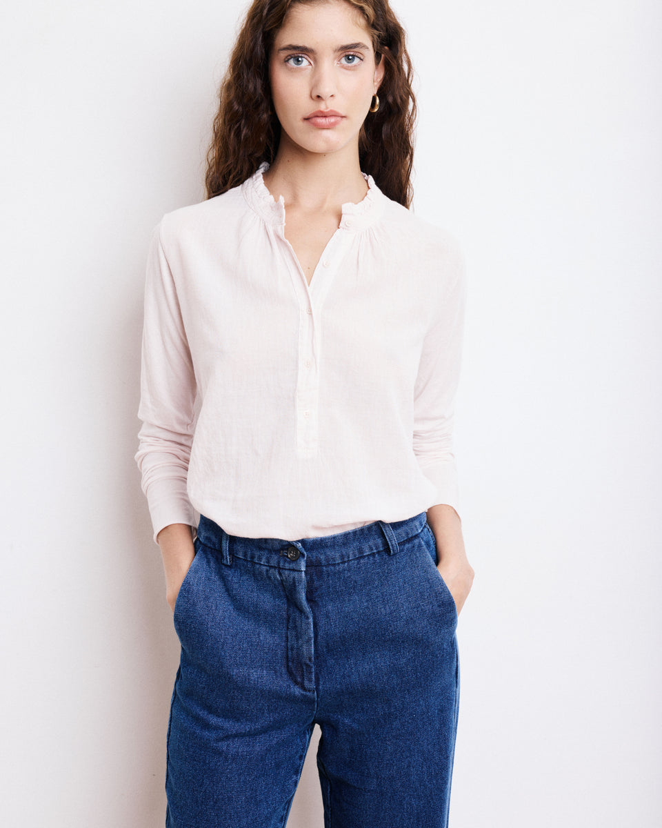 Camiseta Mujer en Algodón doble tejido Tumy rosa pálido - Image alternative