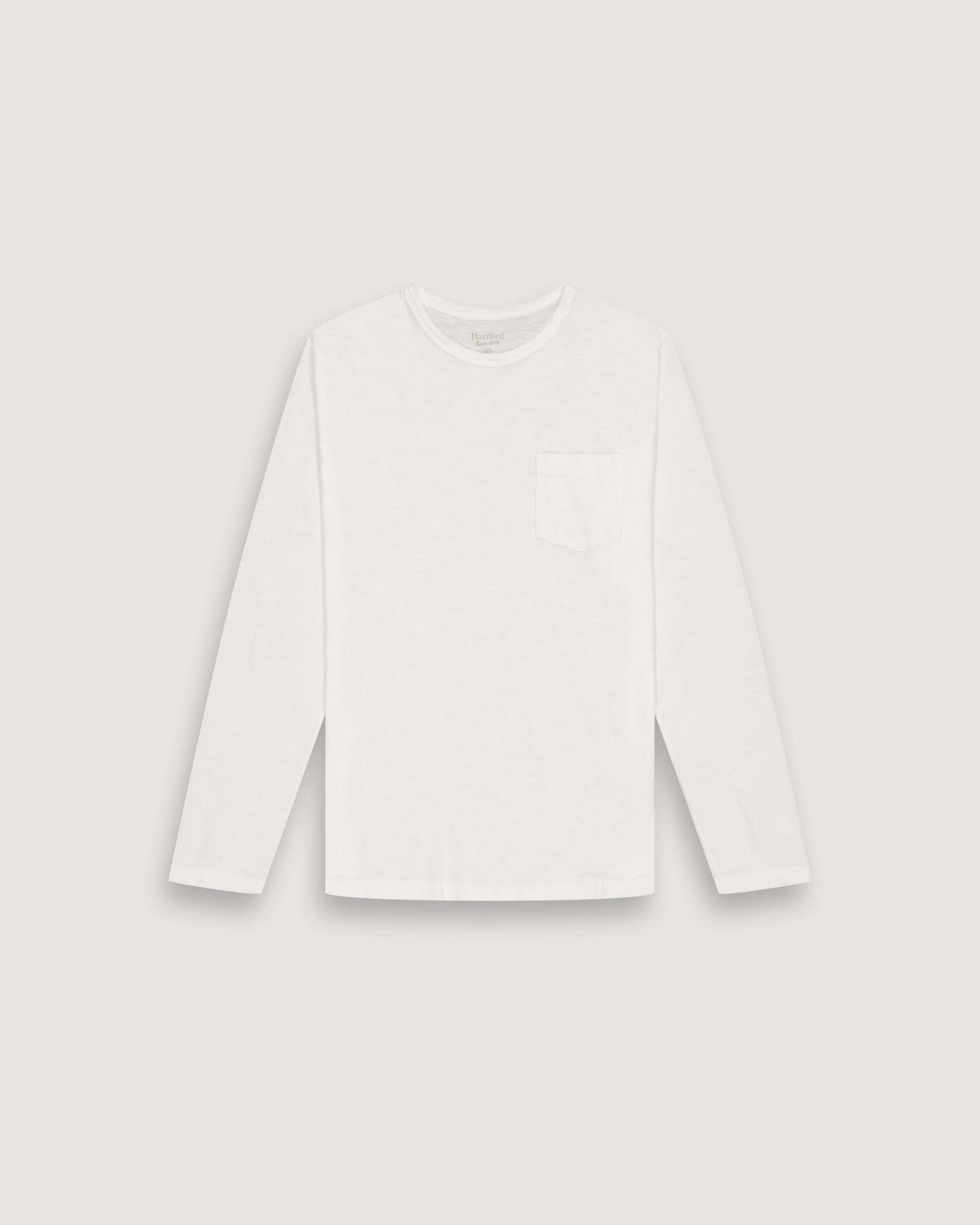 T-Shirt Garçon en Coton Slub Blanc Pocket