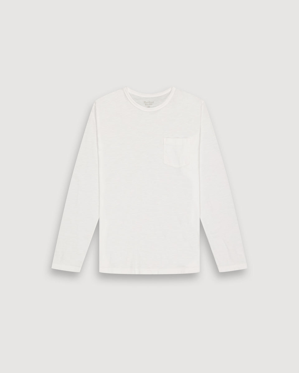 Pocket Crew Boys' White Slub Cotton T-Shirt - Image principale