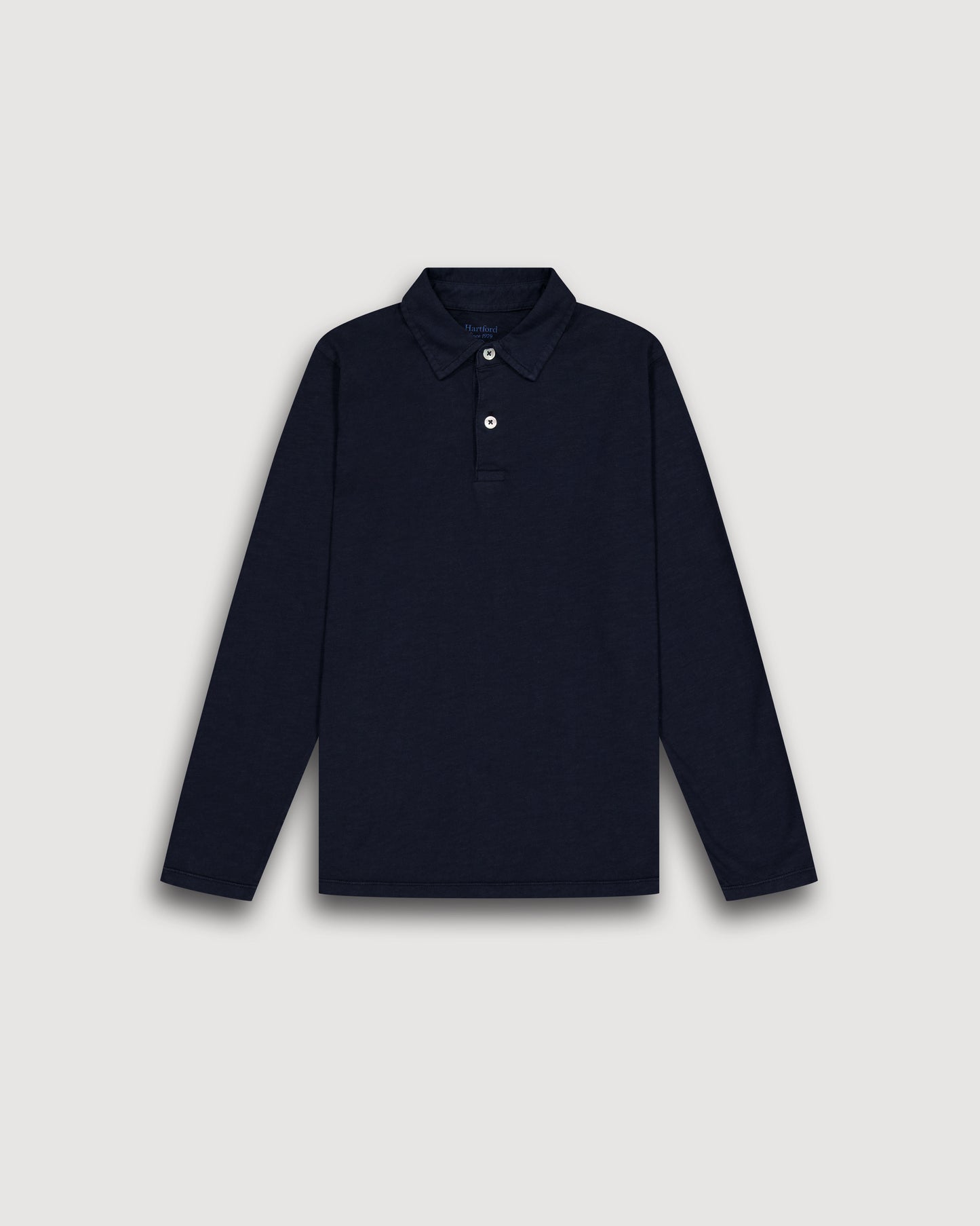 Polo Garçon en Coton Slub Bleu Marine