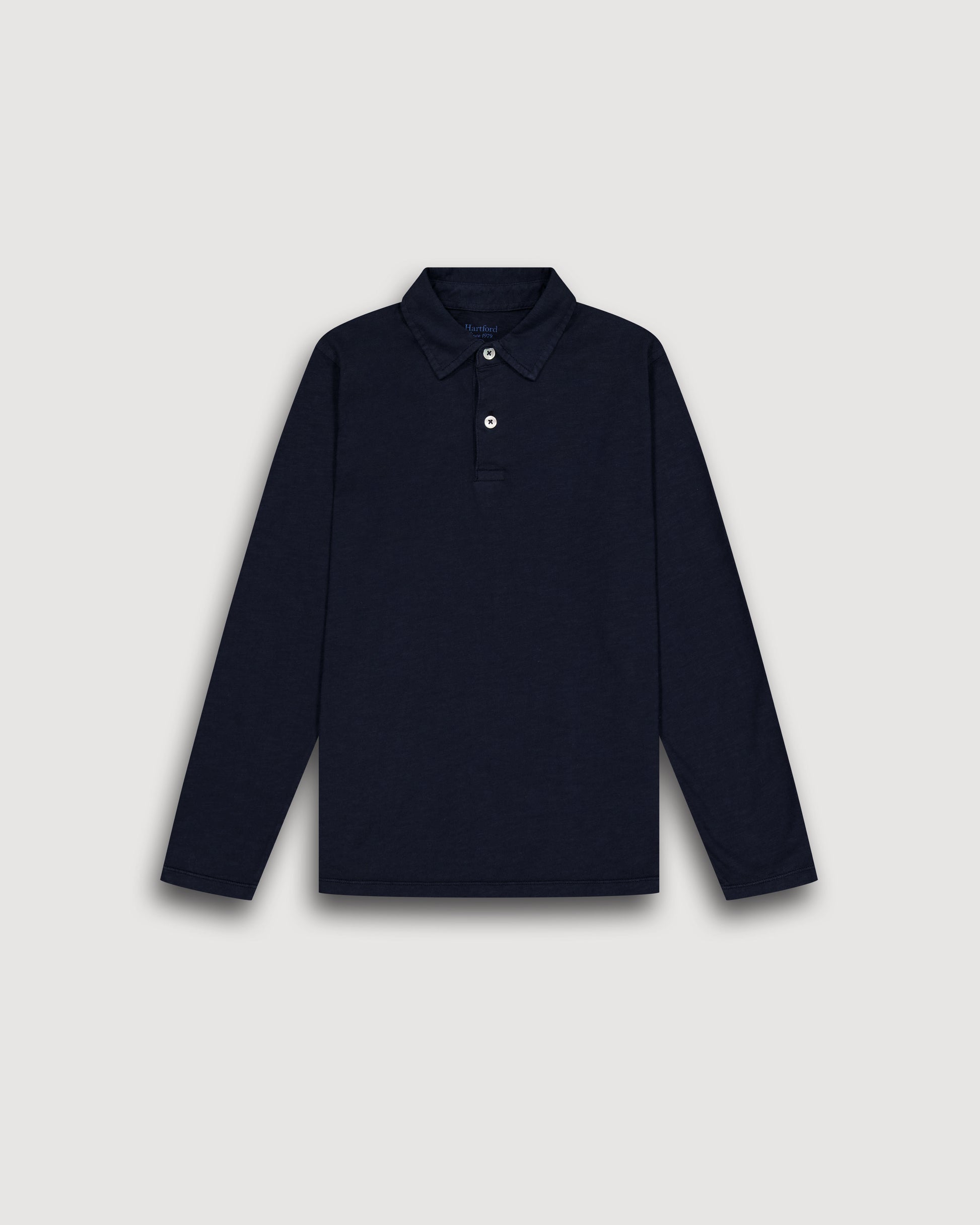 Polo Garçon en Coton Slub Bleu Marine