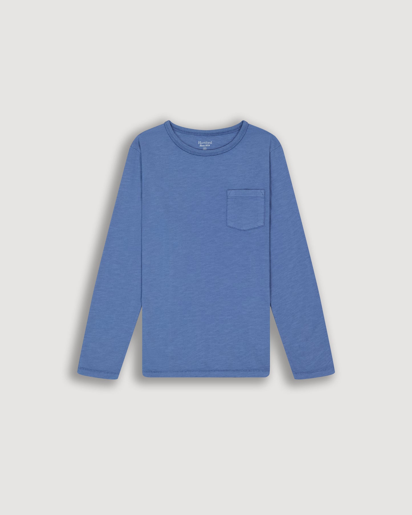 Polo Garçon en Coton Slub Bleu Denim