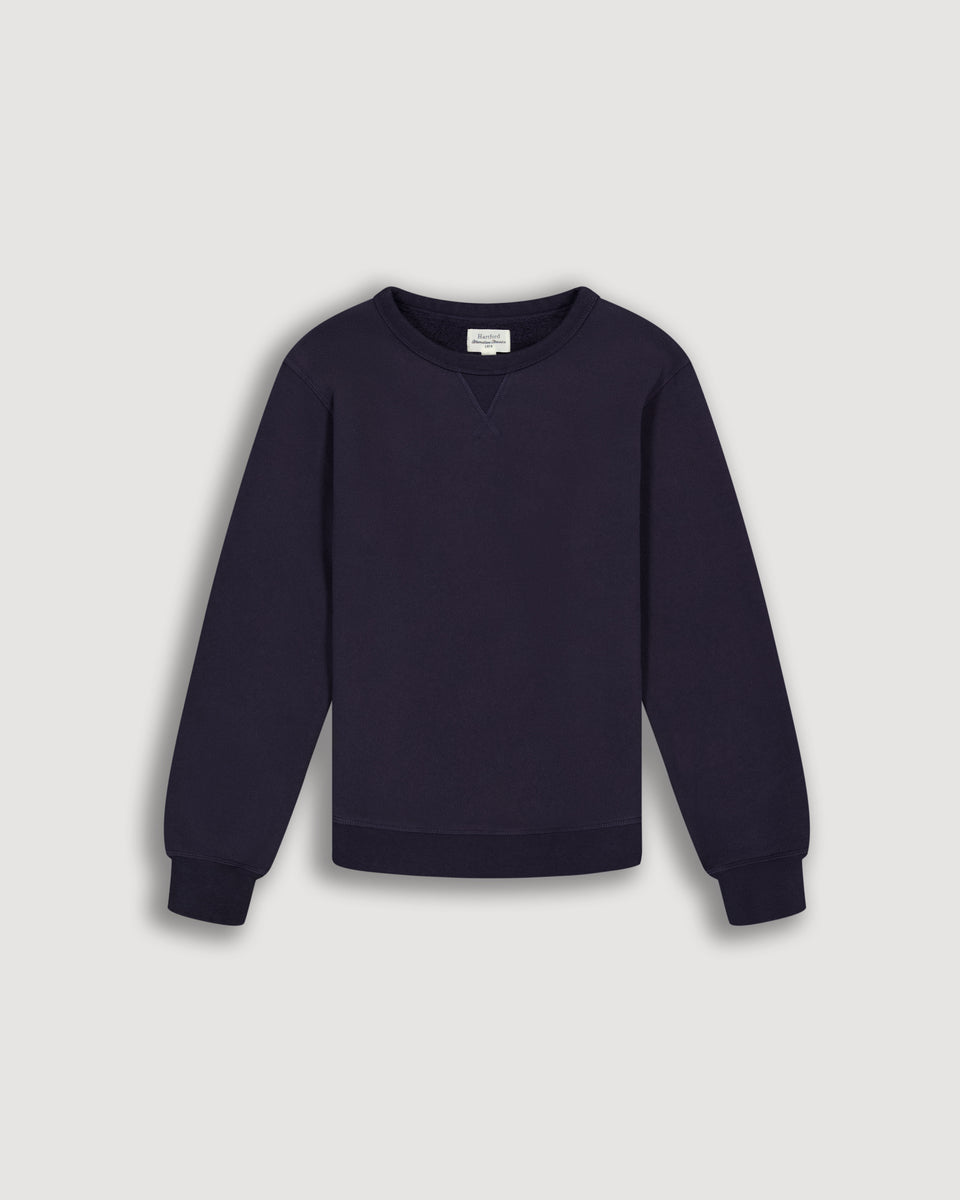 Sweatshirt Garçon en Molleton Bleu Marine Crew - Image principale